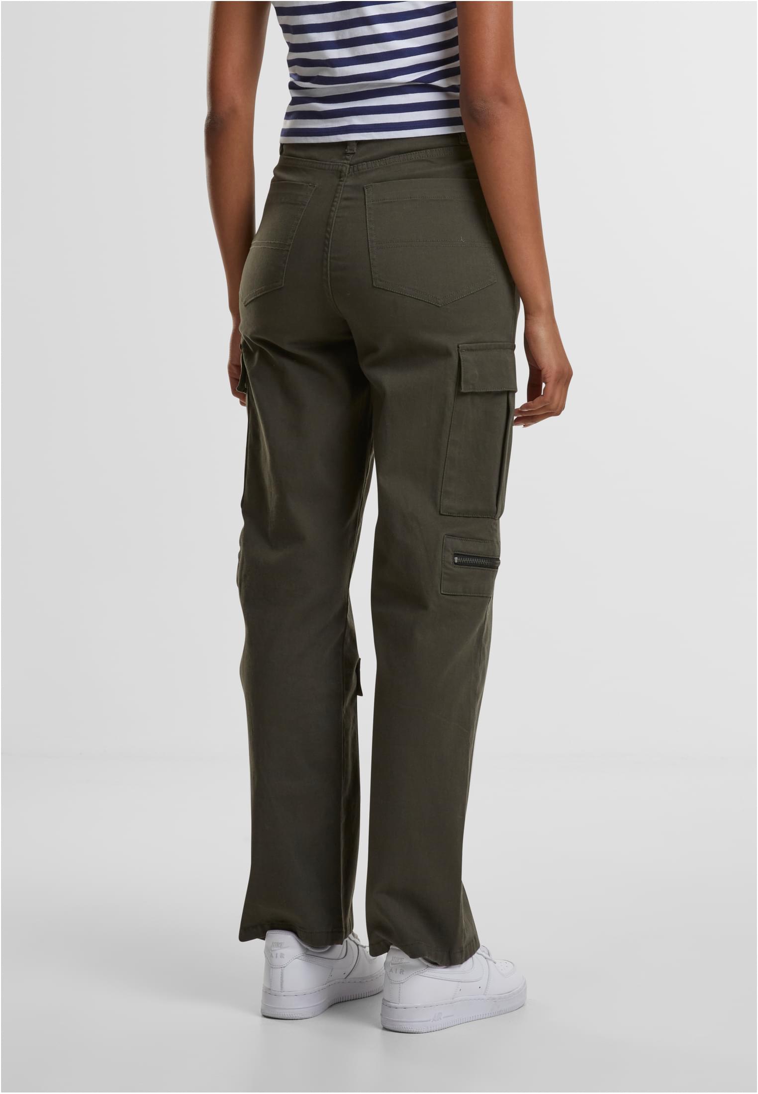 Ladies Loose Utility Stretch Twill Pants | blackolive