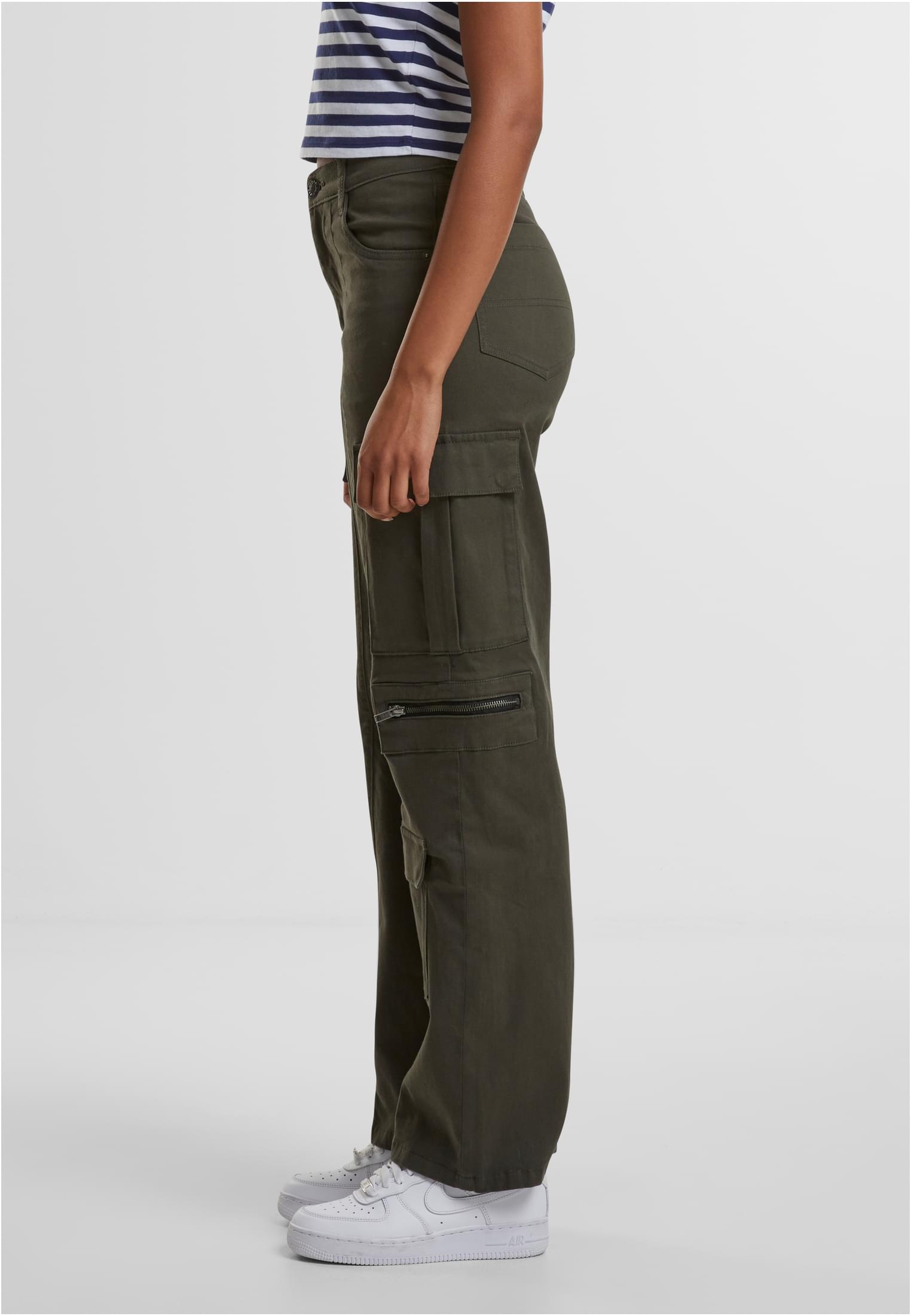 Ladies Loose Utility Stretch Twill Pants | blackolive