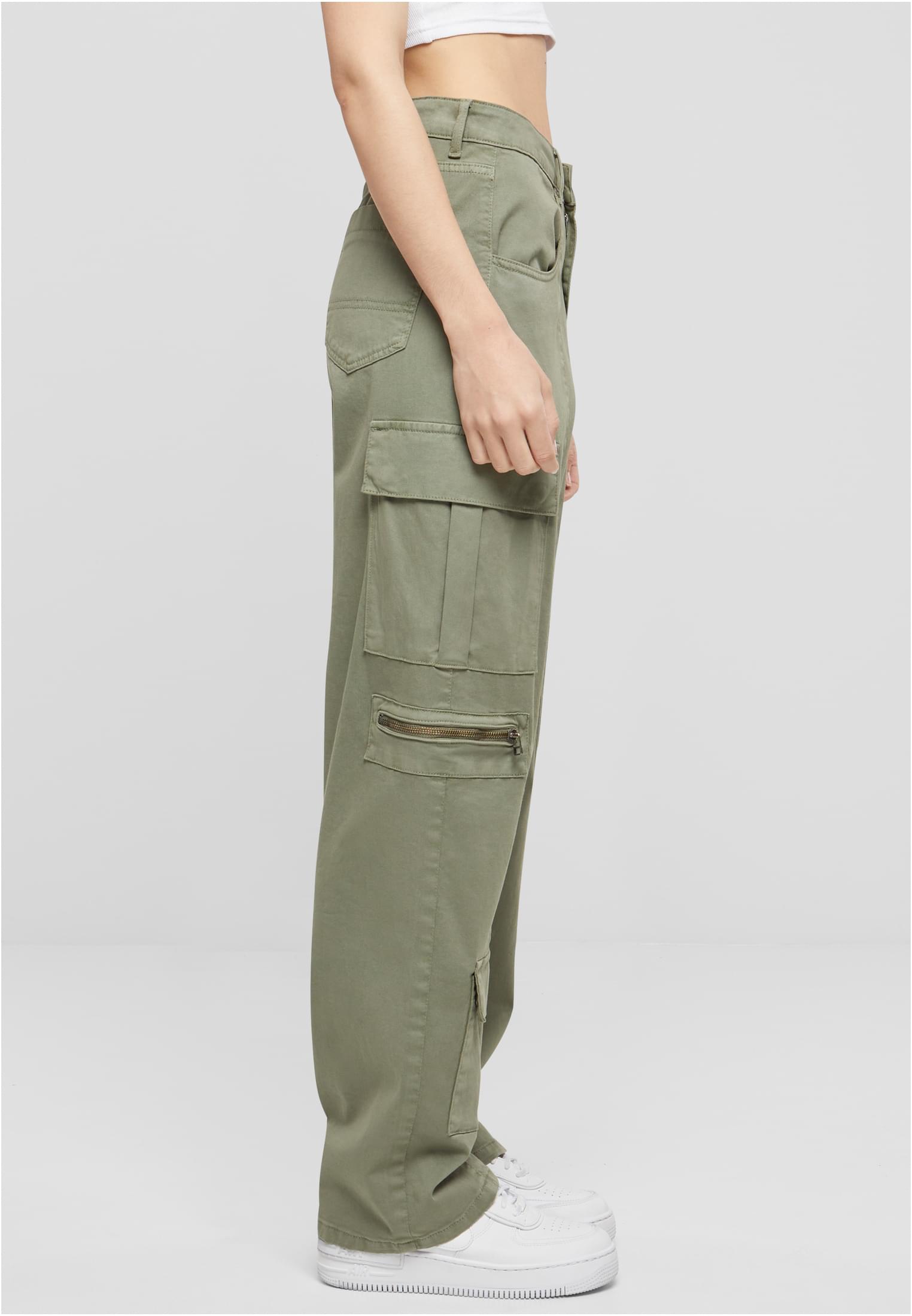 Ladies Loose Utility Stretch Twill Pants | palegreen