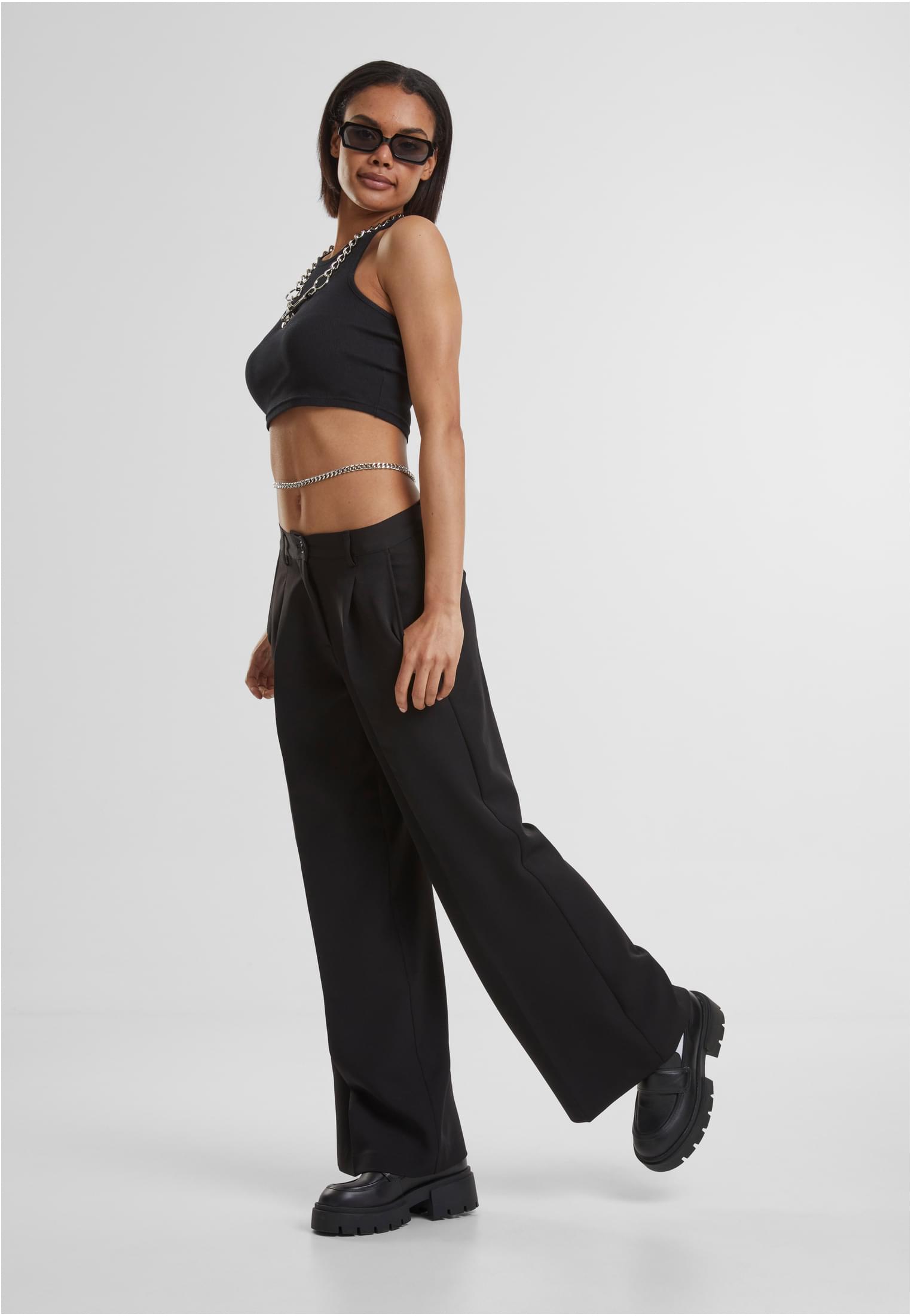 Ladies Wide Leg Trousers | black