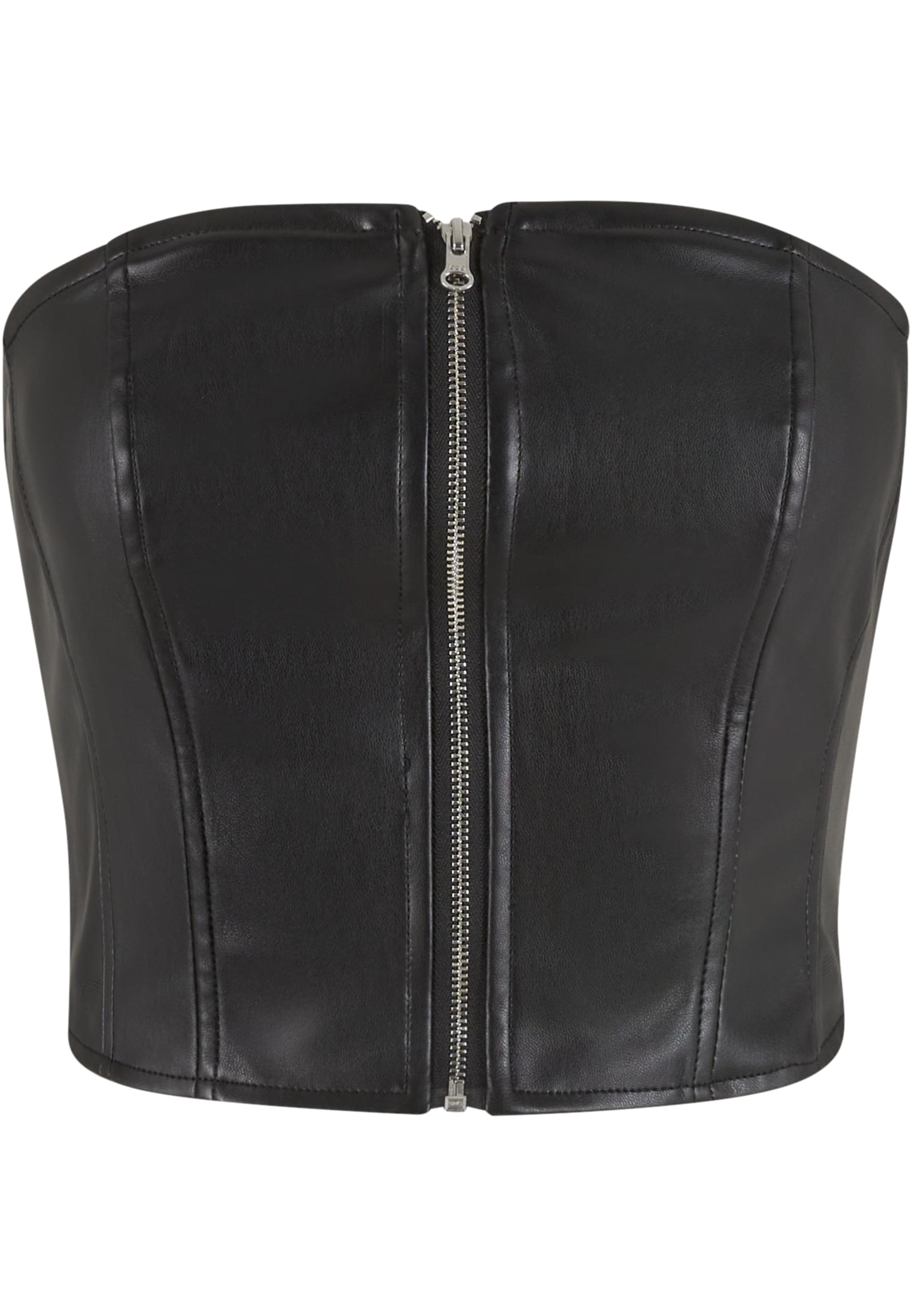 Ladies Synthetic Leather Bandeau Top | black