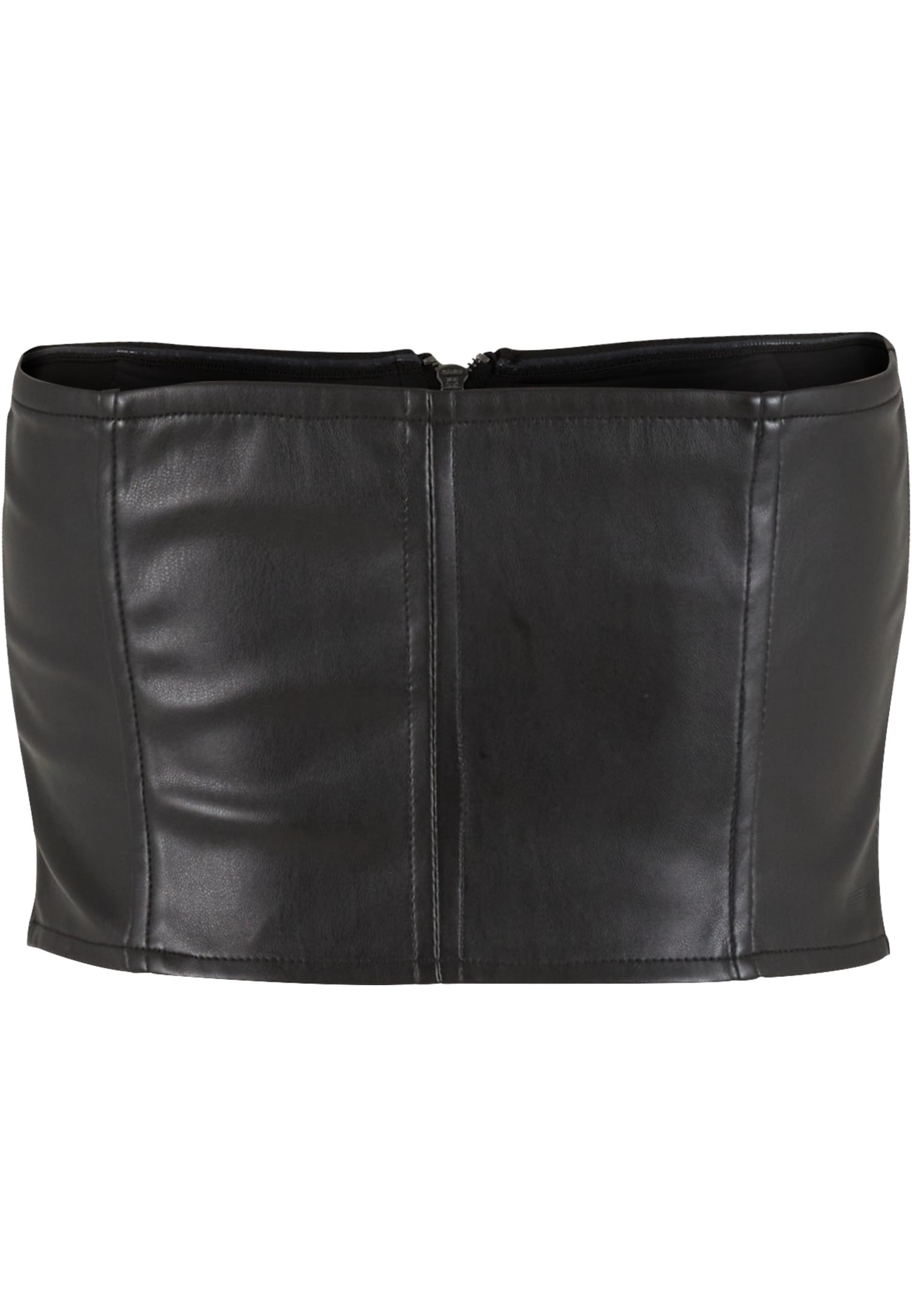 Ladies Synthetic Leather Bandeau Top | black