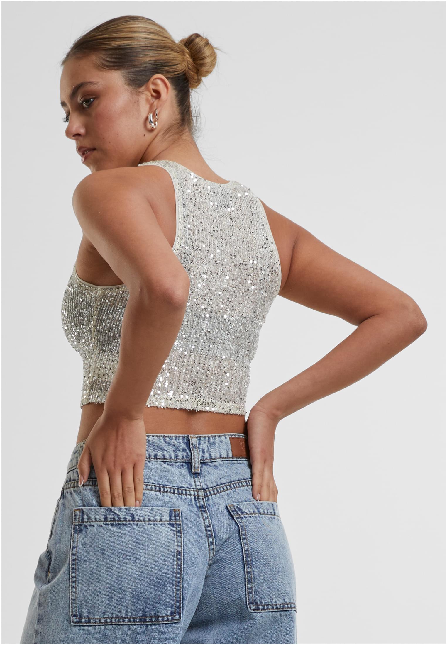 Ladies Sequins Cropped Top | whitesand