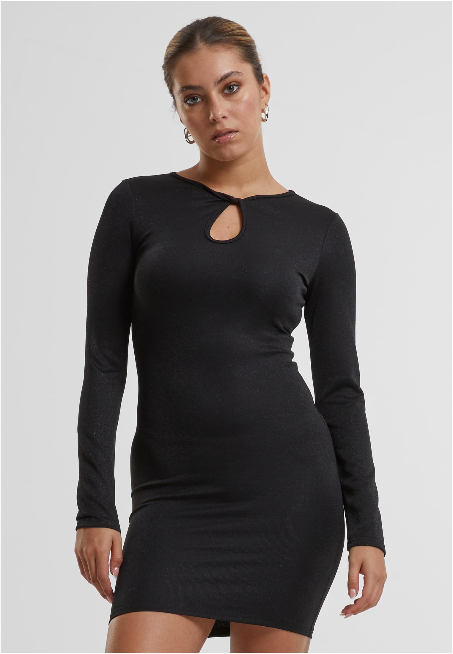 Ladies Glitter Longsleeve Dress | black