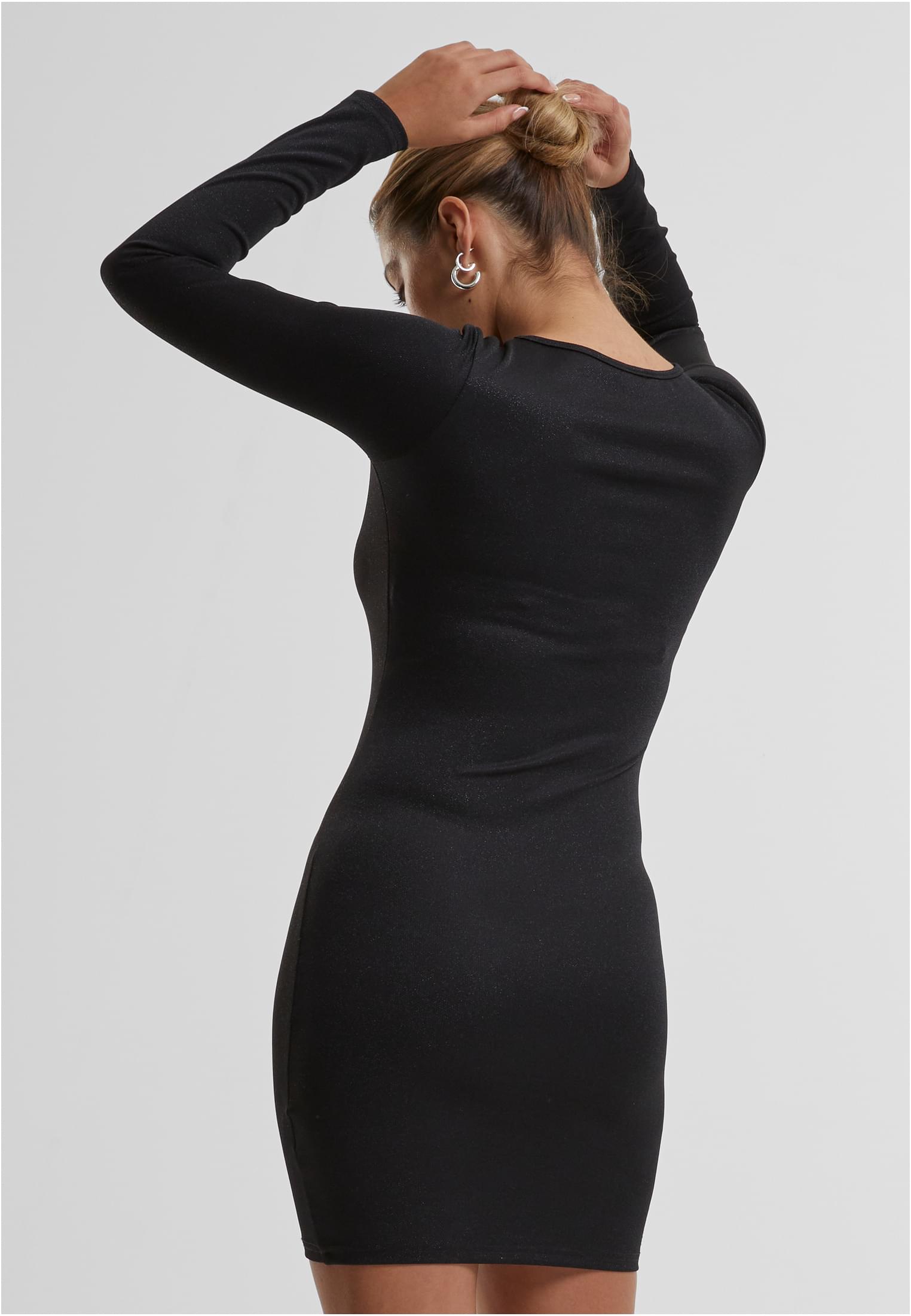 Ladies Glitter Longsleeve Dress | black