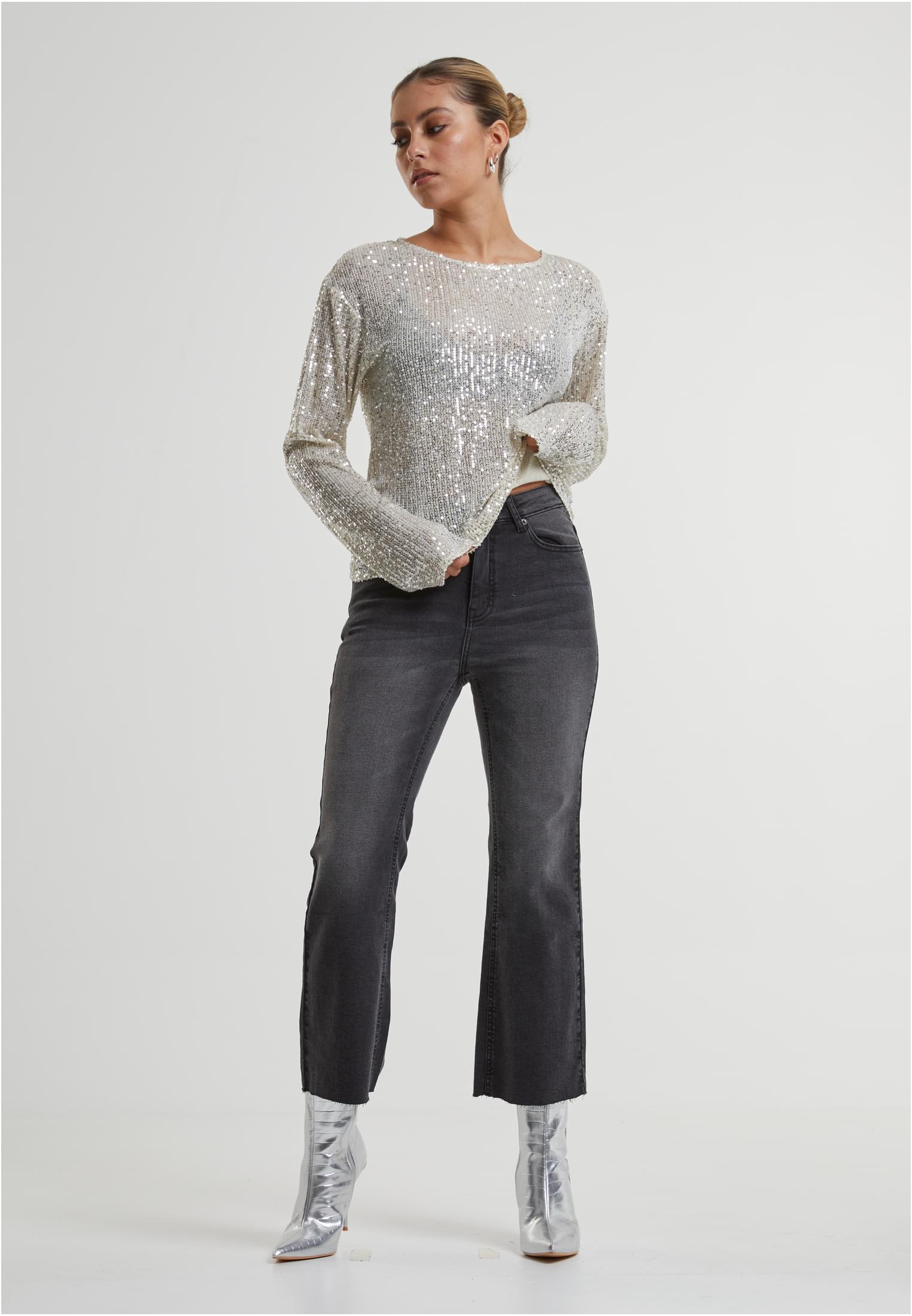 Ladies Sequins Longsleeve | whitesand