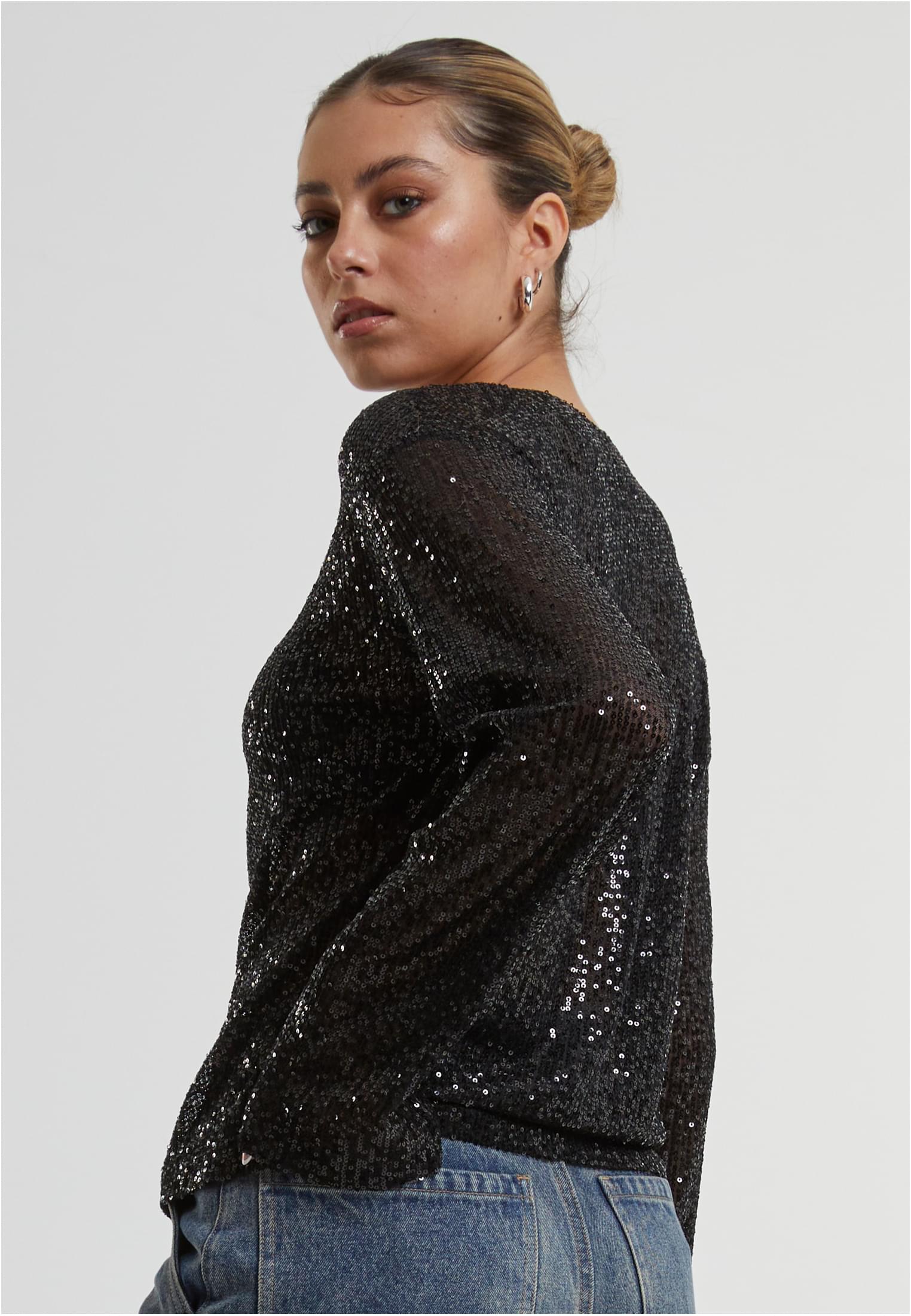 Ladies Sequins Longsleeve | black