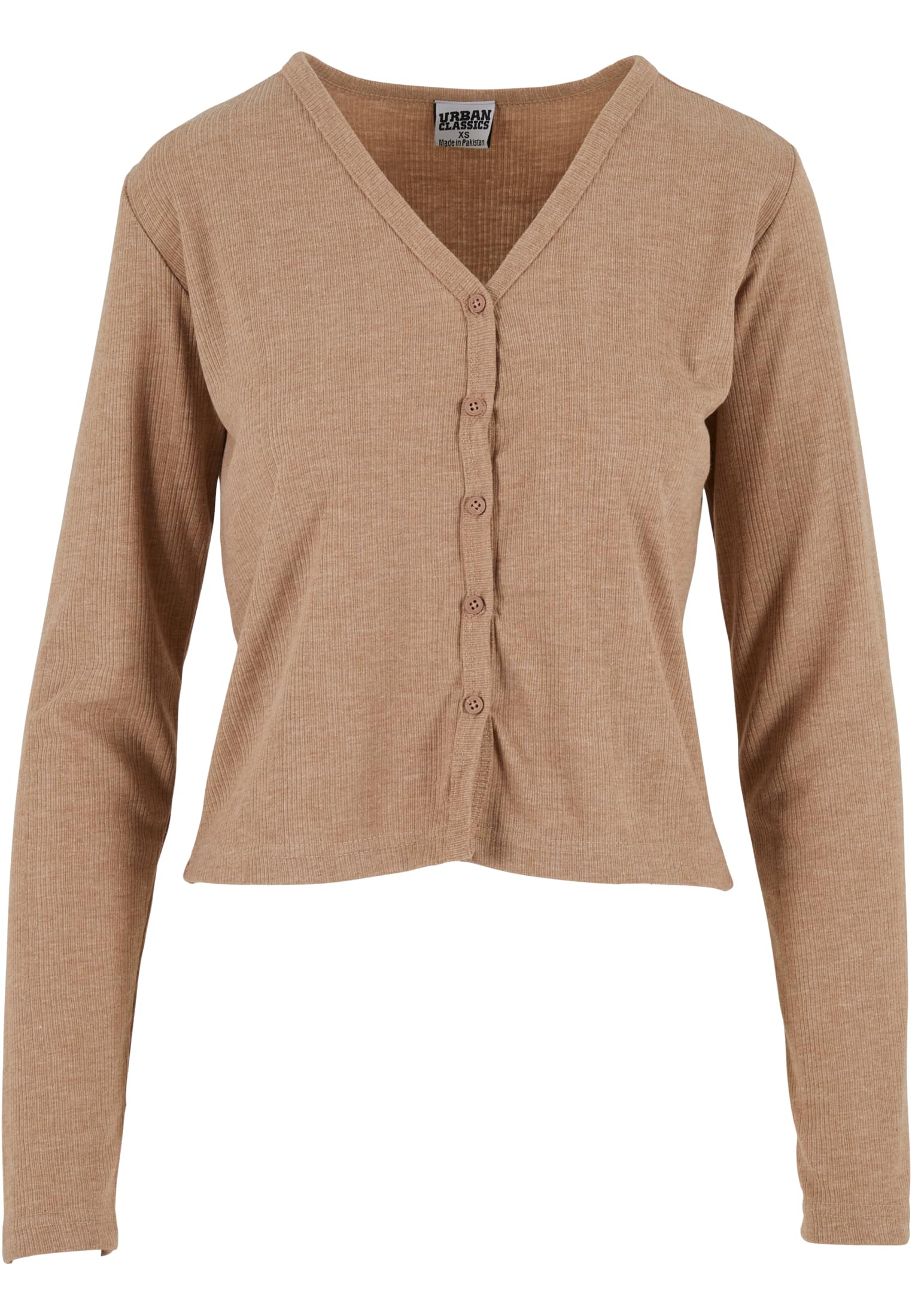 Ladies Rib Cardigan | beigemelange