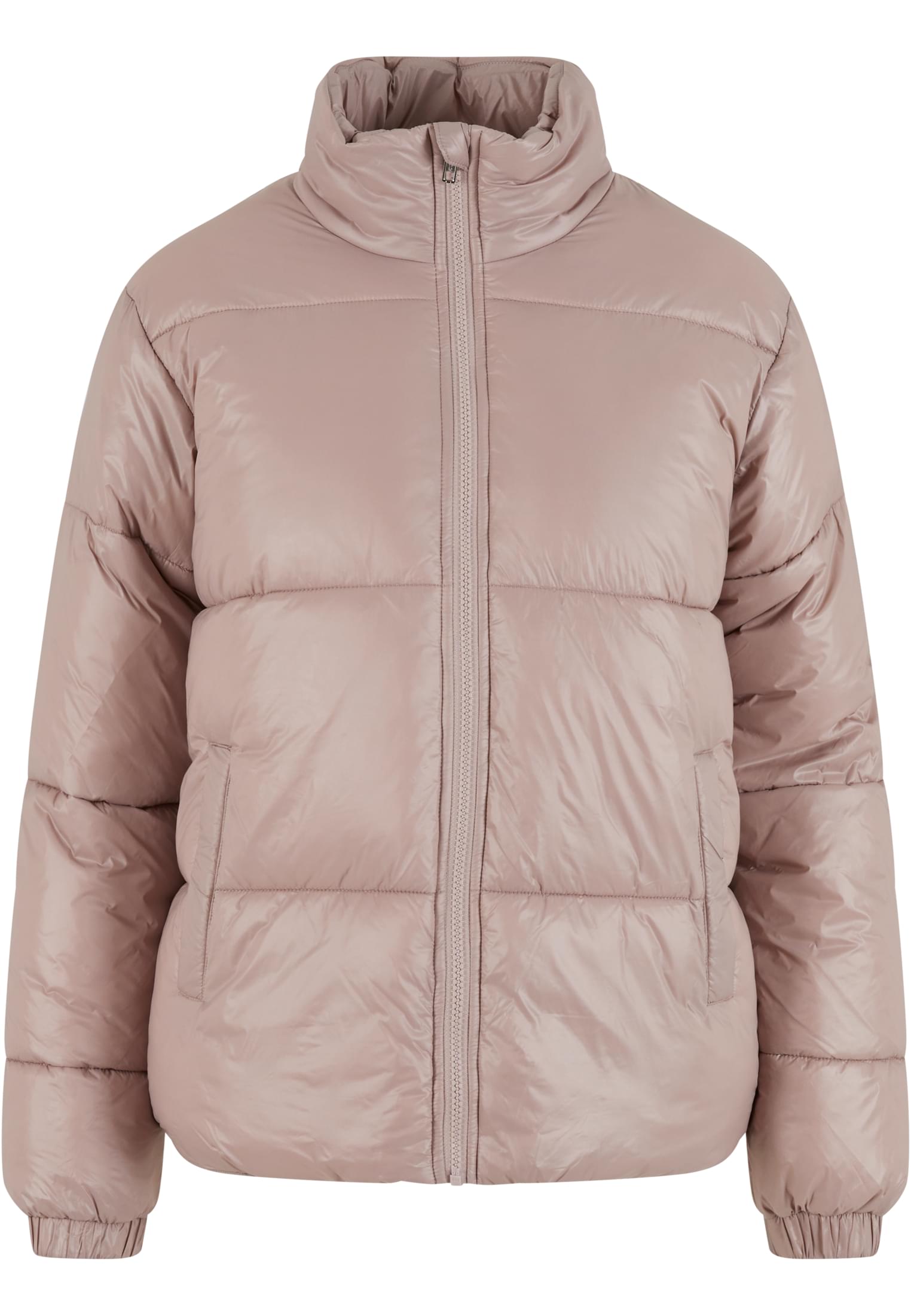 Ladies Recycled Short Shiny Puffer Jacket | duskrose