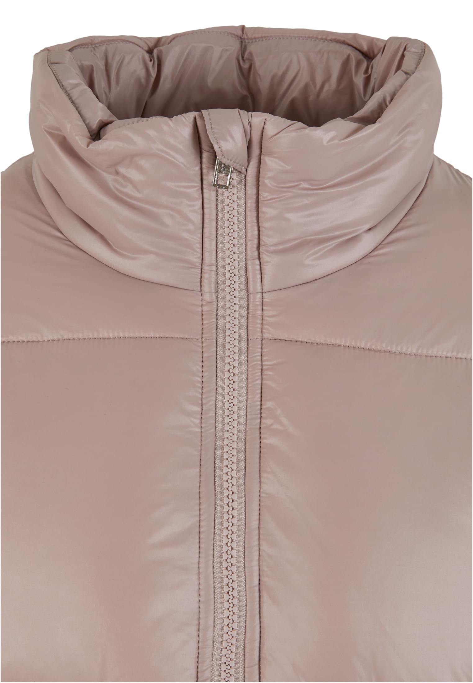 Ladies Recycled Short Shiny Puffer Jacket | duskrose