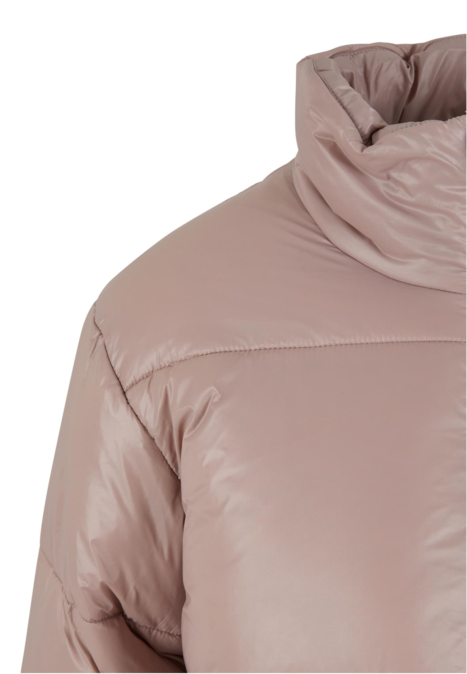 Ladies Recycled Short Shiny Puffer Jacket | duskrose