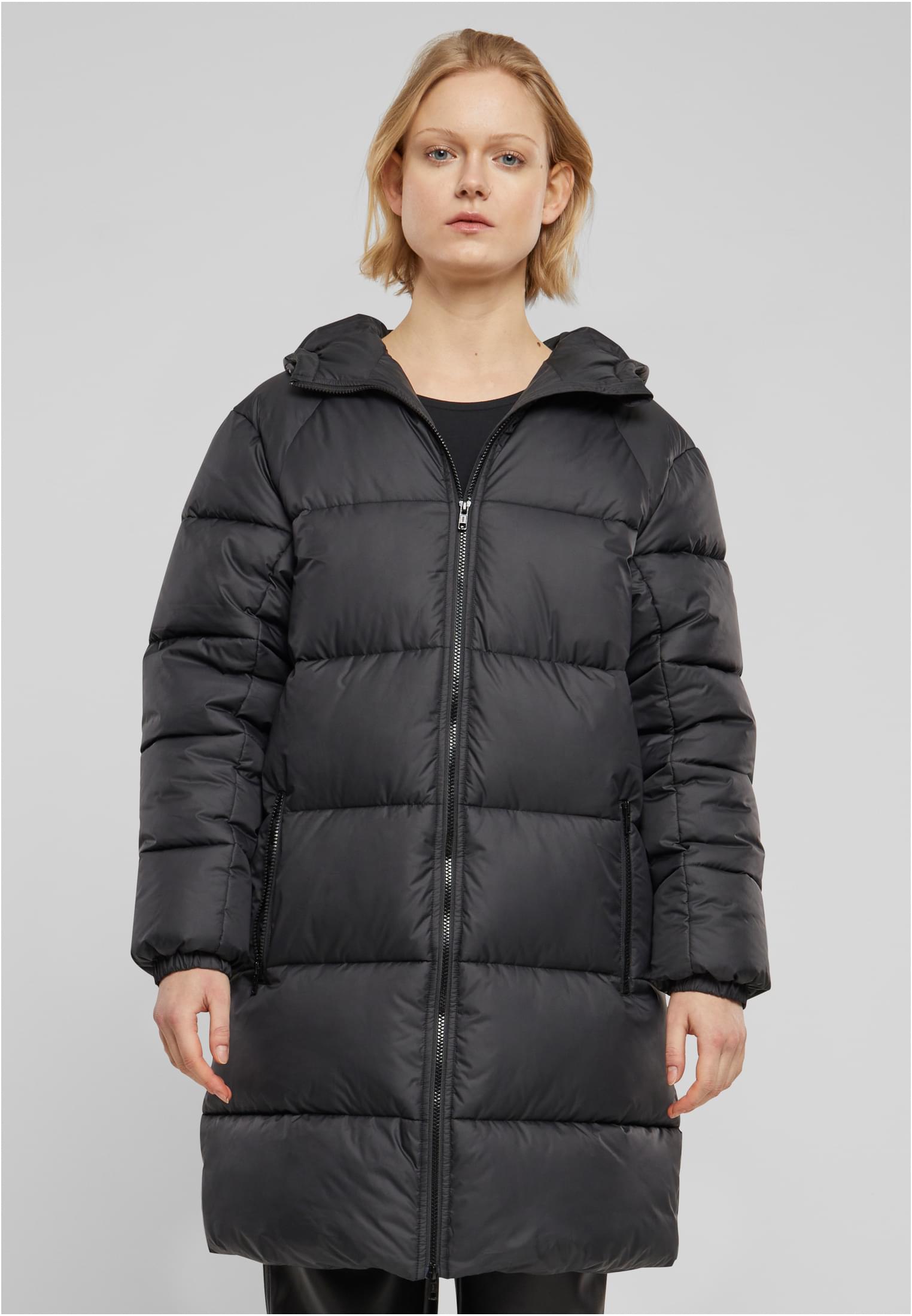 Ladies Long Puffer Coat | black