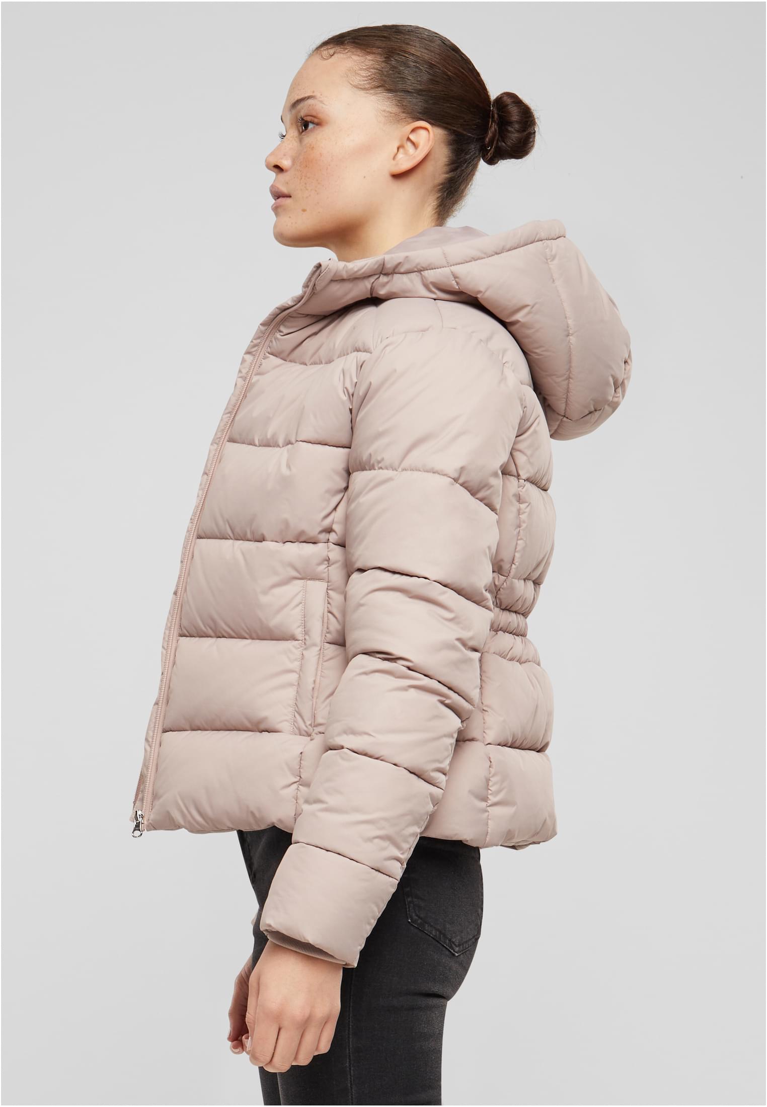 Ladies Short Puffer Jacket With Hood | duskrose