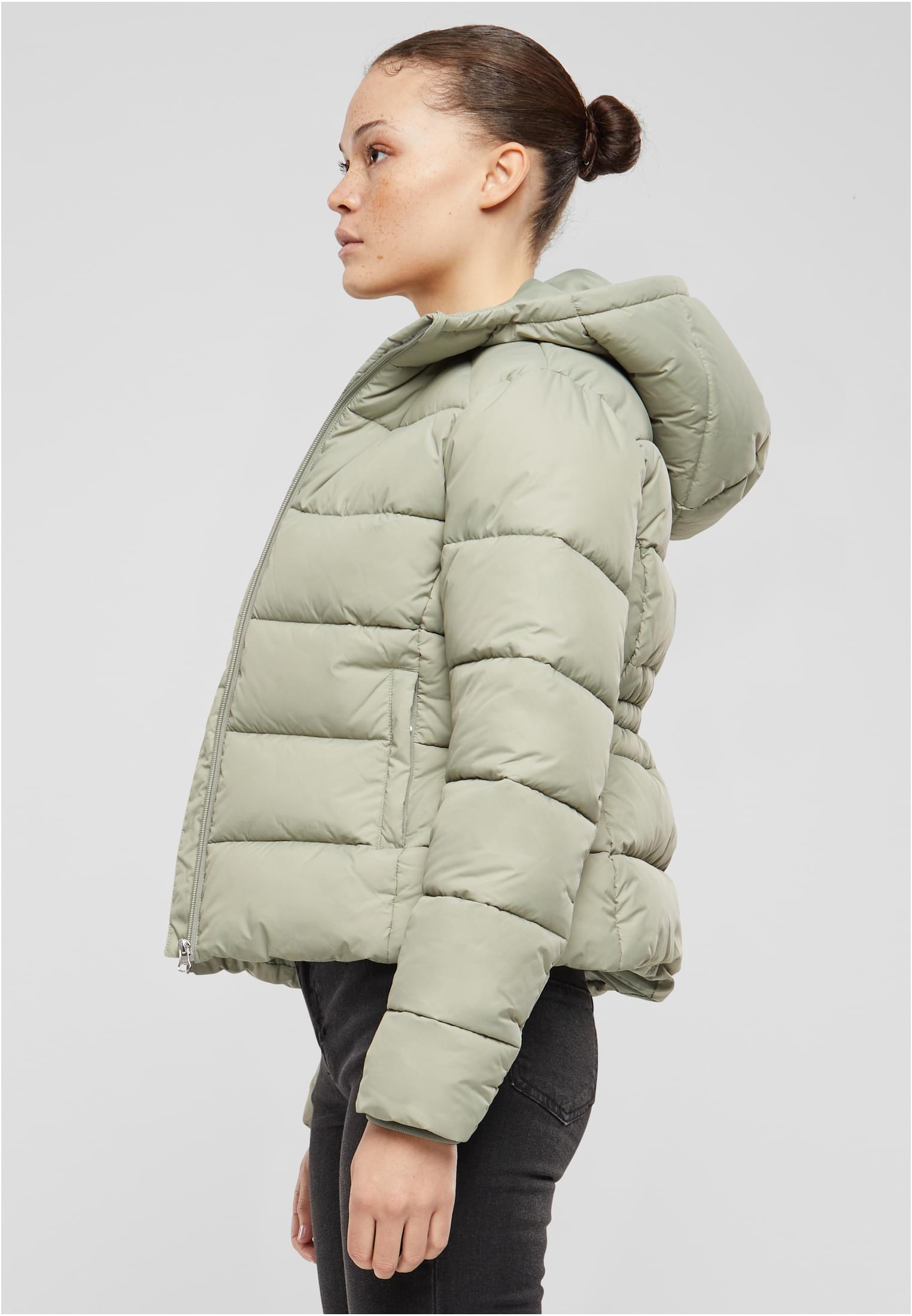 Ladies Short Puffer Jacket With Hood | salviagrey