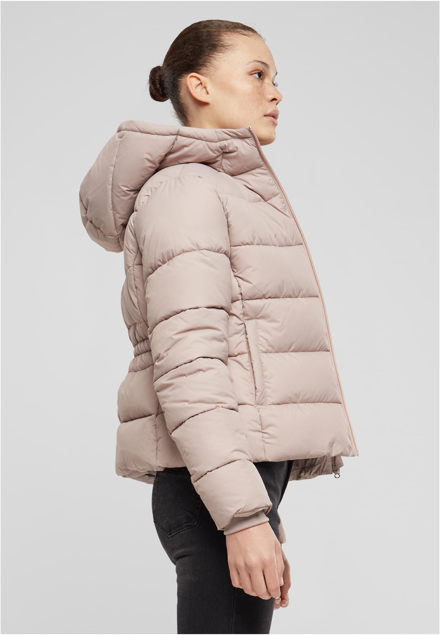 Ladies Short Puffer Jacket With Hood | duskrose