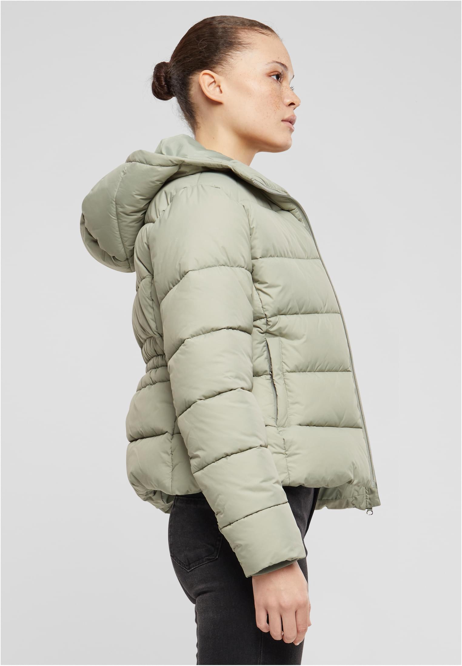 Ladies Short Puffer Jacket With Hood | salviagrey