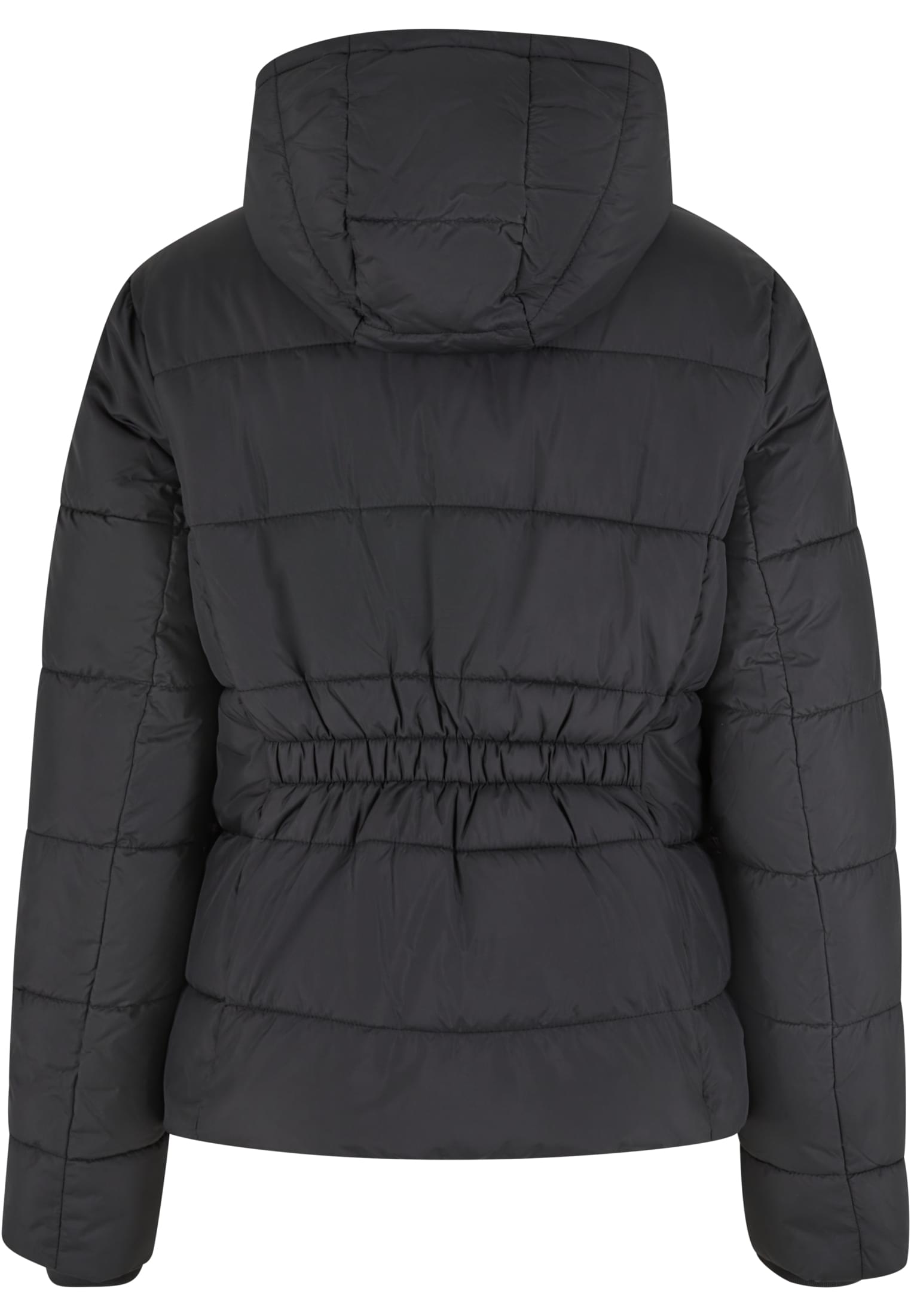 Ladies Short Puffer Jacket With Hood | black