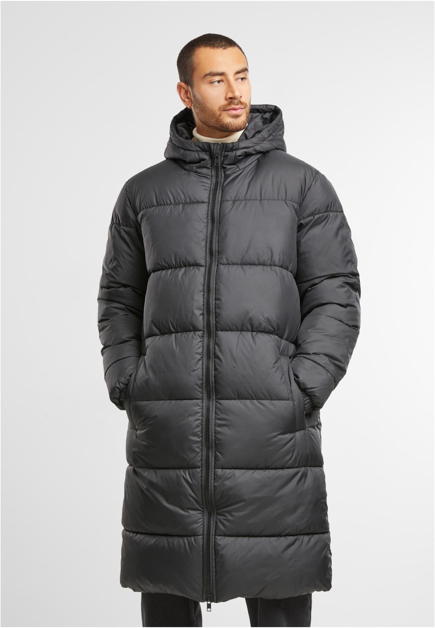 Mens Long Puffer Coat | black