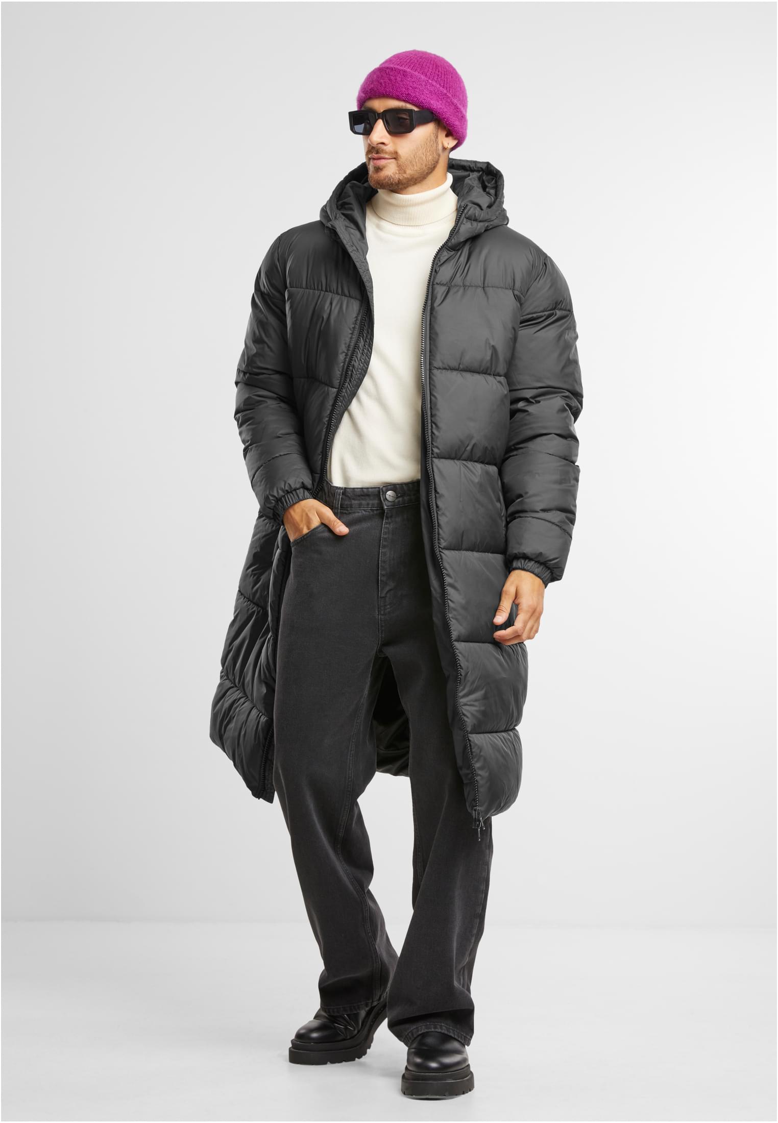 Mens Long Puffer Coat | black