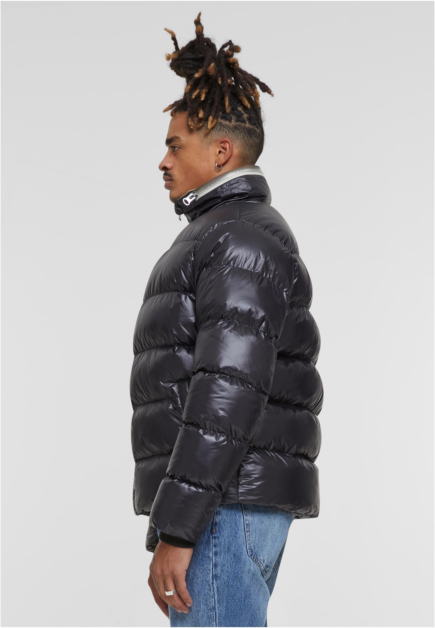 Recycled Zip neck Puffer Jacket | black