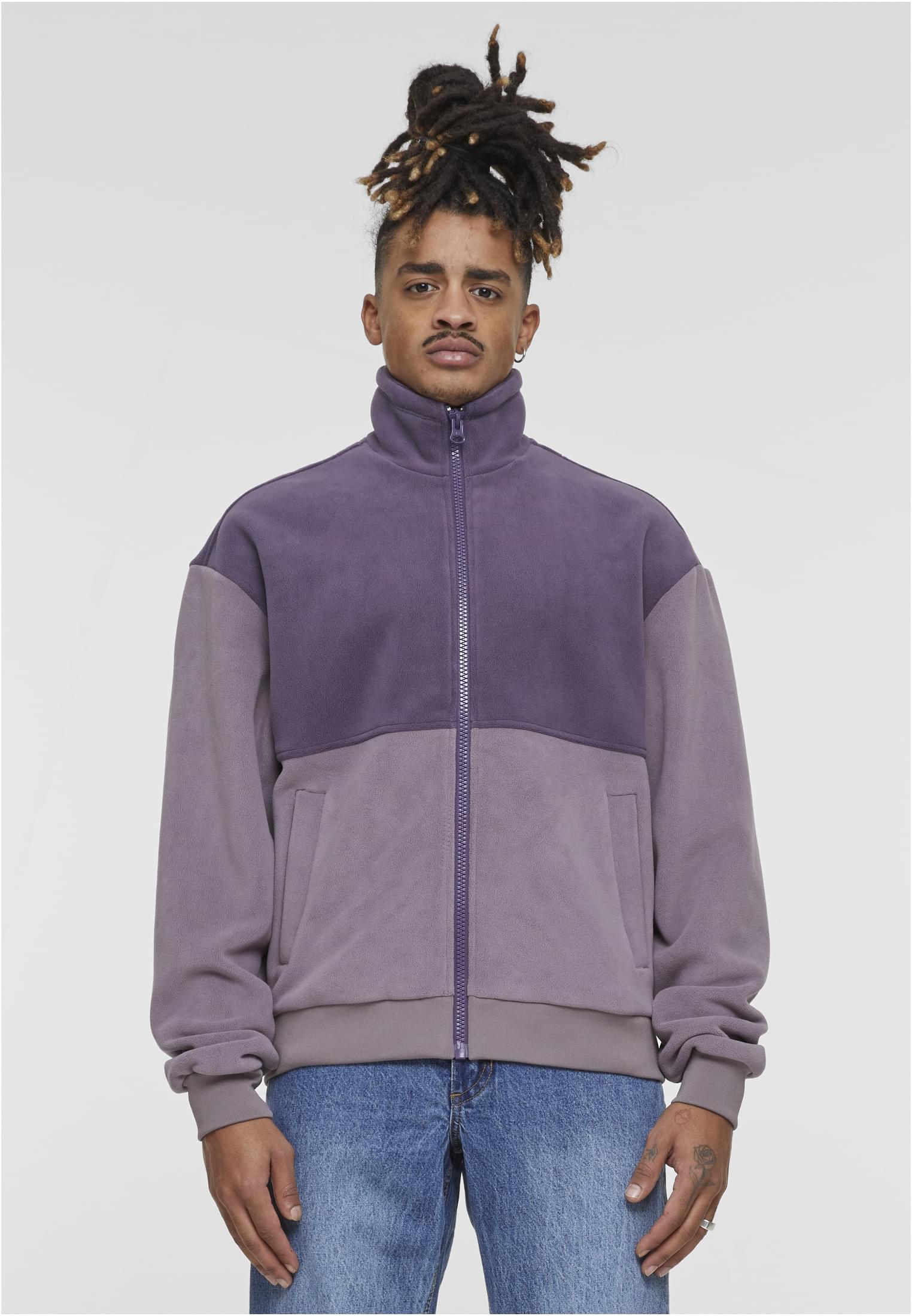 Colour Block Polar Fleece Jacket | purplenight/fadedpurple