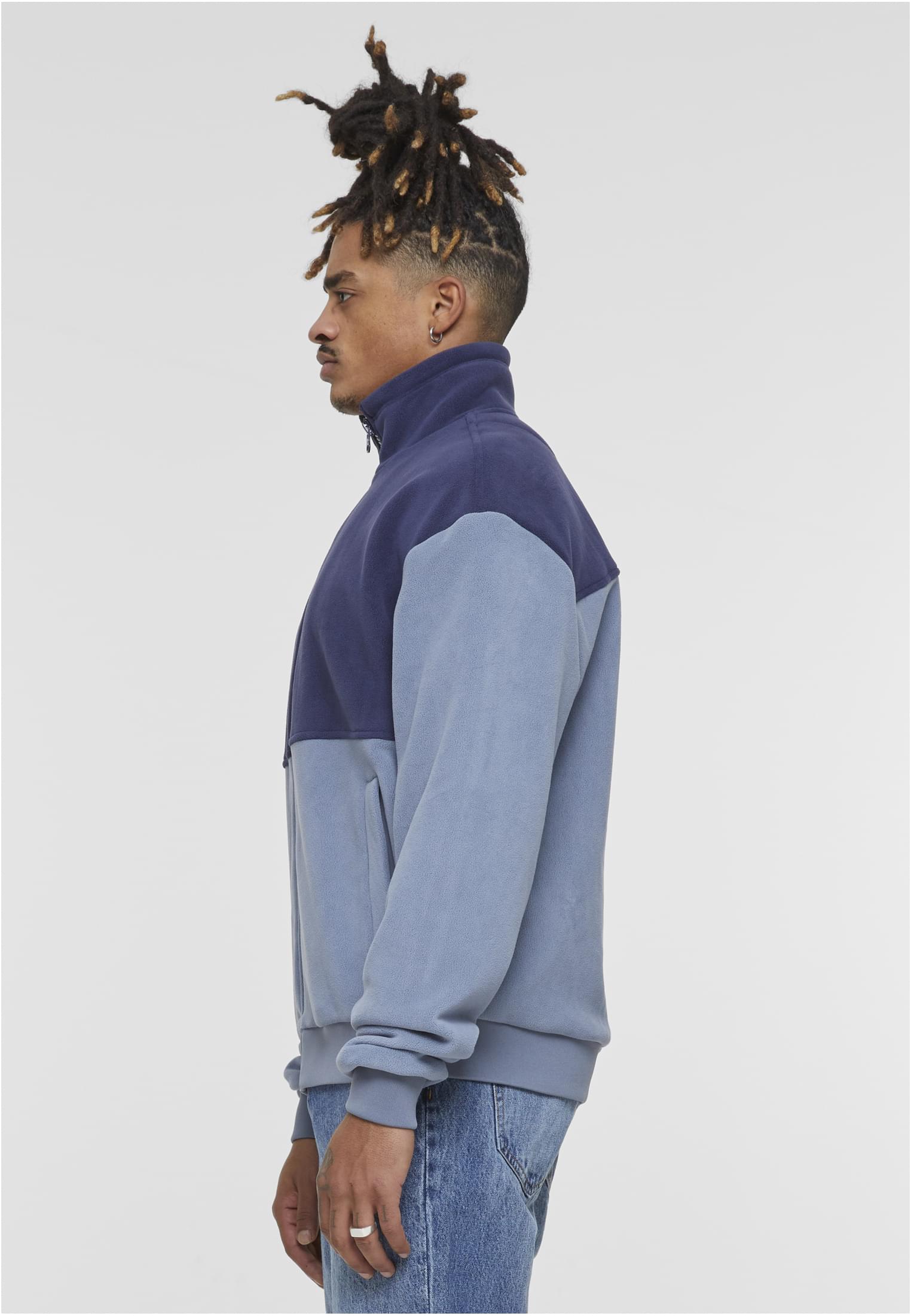 Colour Block Polar Fleece Jacket | navy/cloudsky