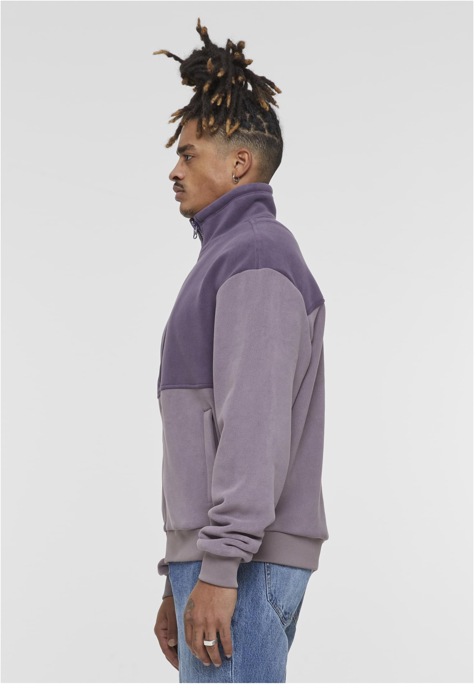 Colour Block Polar Fleece Jacket | purplenight/fadedpurple