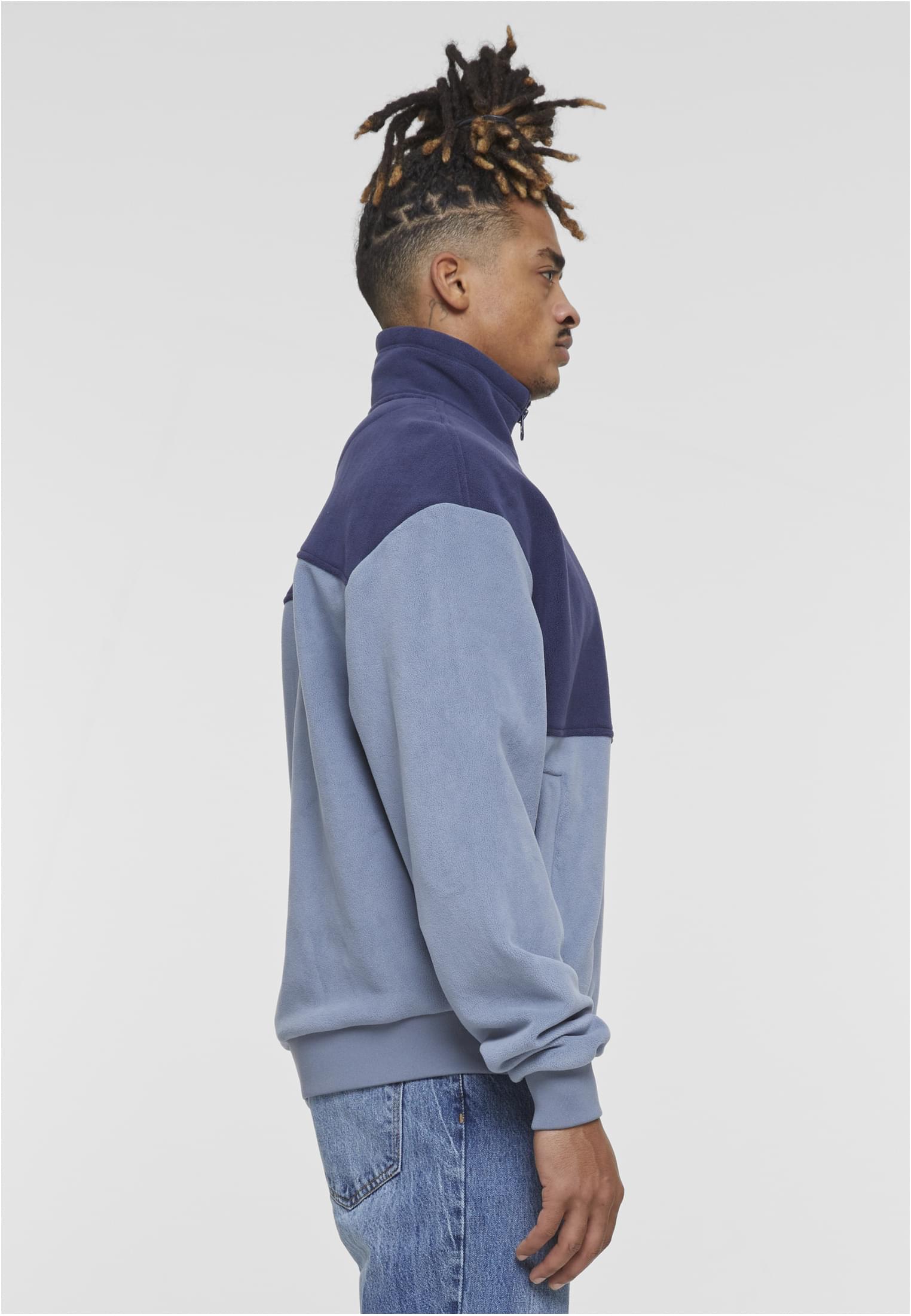 Colour Block Polar Fleece Jacket | navy/cloudsky