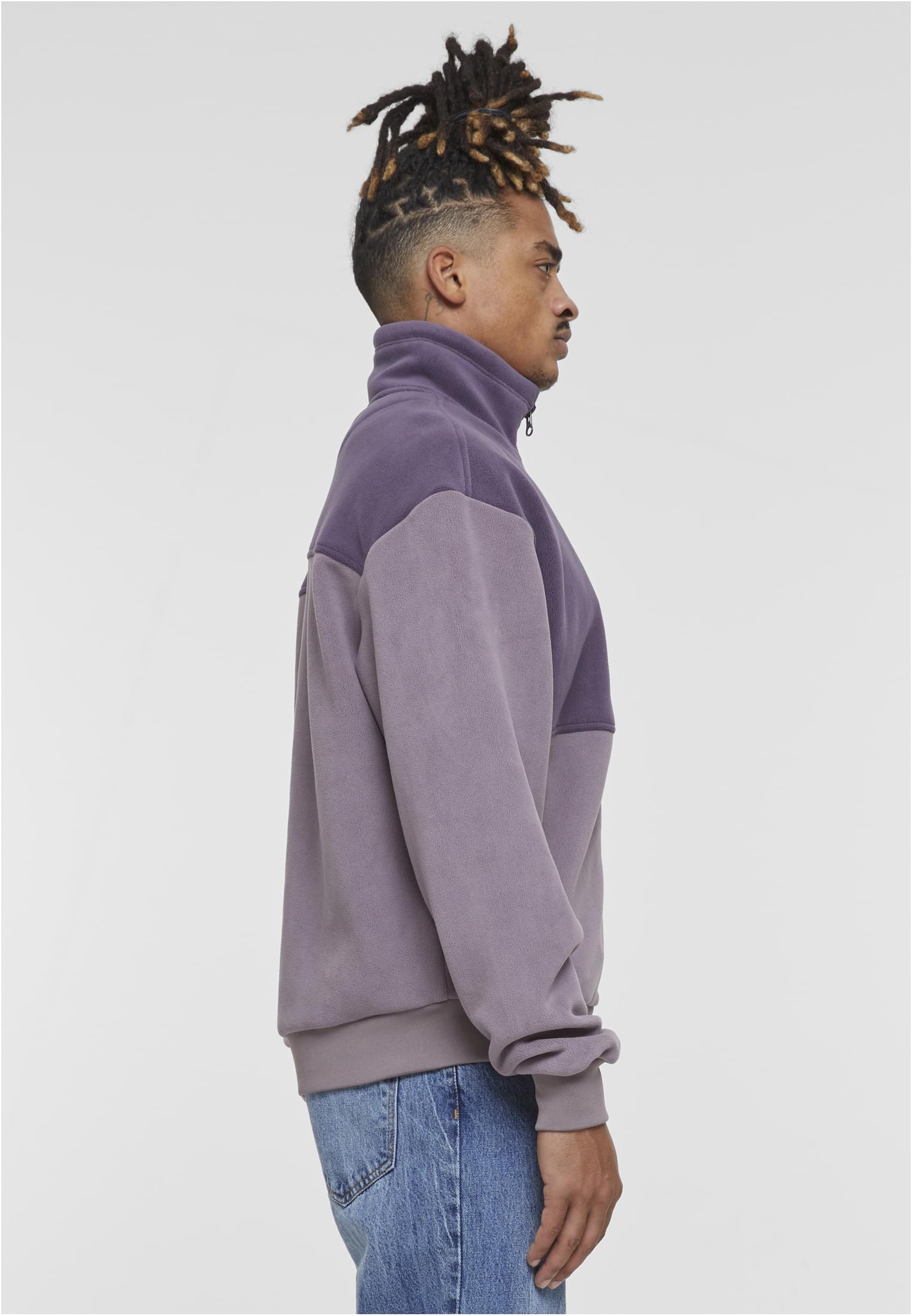 Colour Block Polar Fleece Jacket | purplenight/fadedpurple