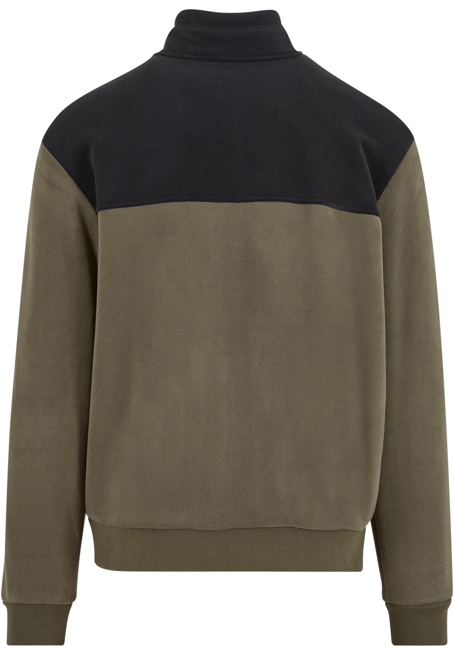 Colour Block Polar Fleece Jacket | black/olive