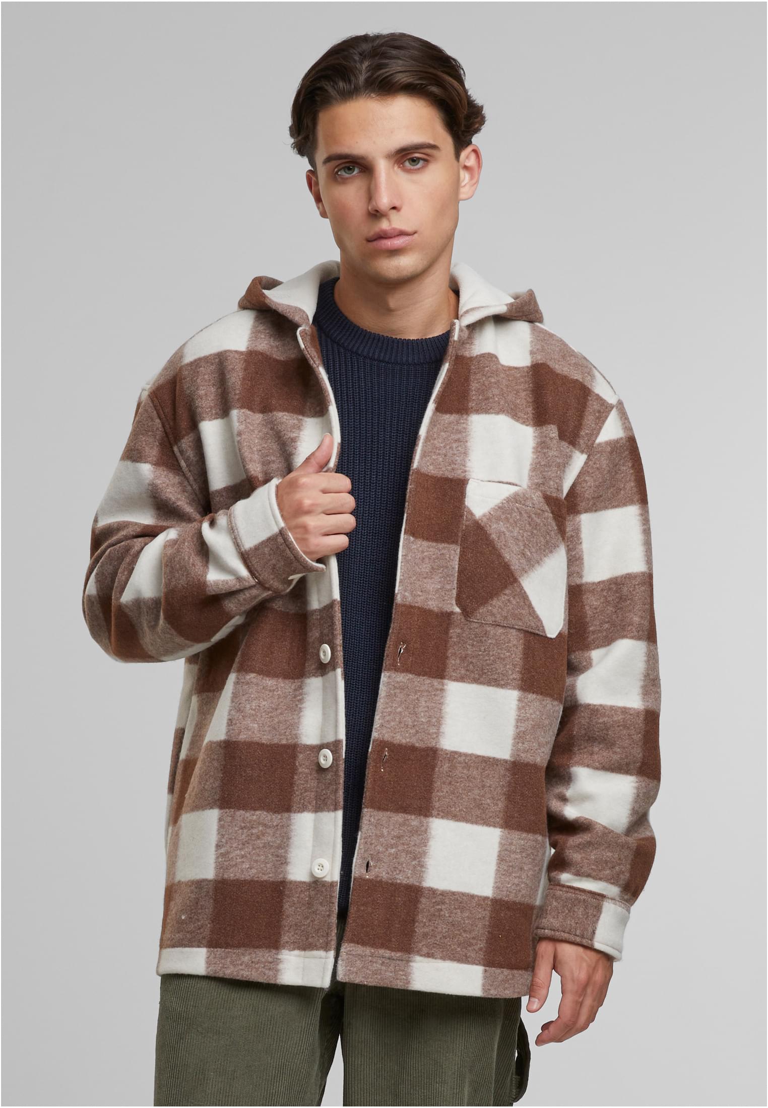 Big Check Jacket With Hood | whitesand/lightrust