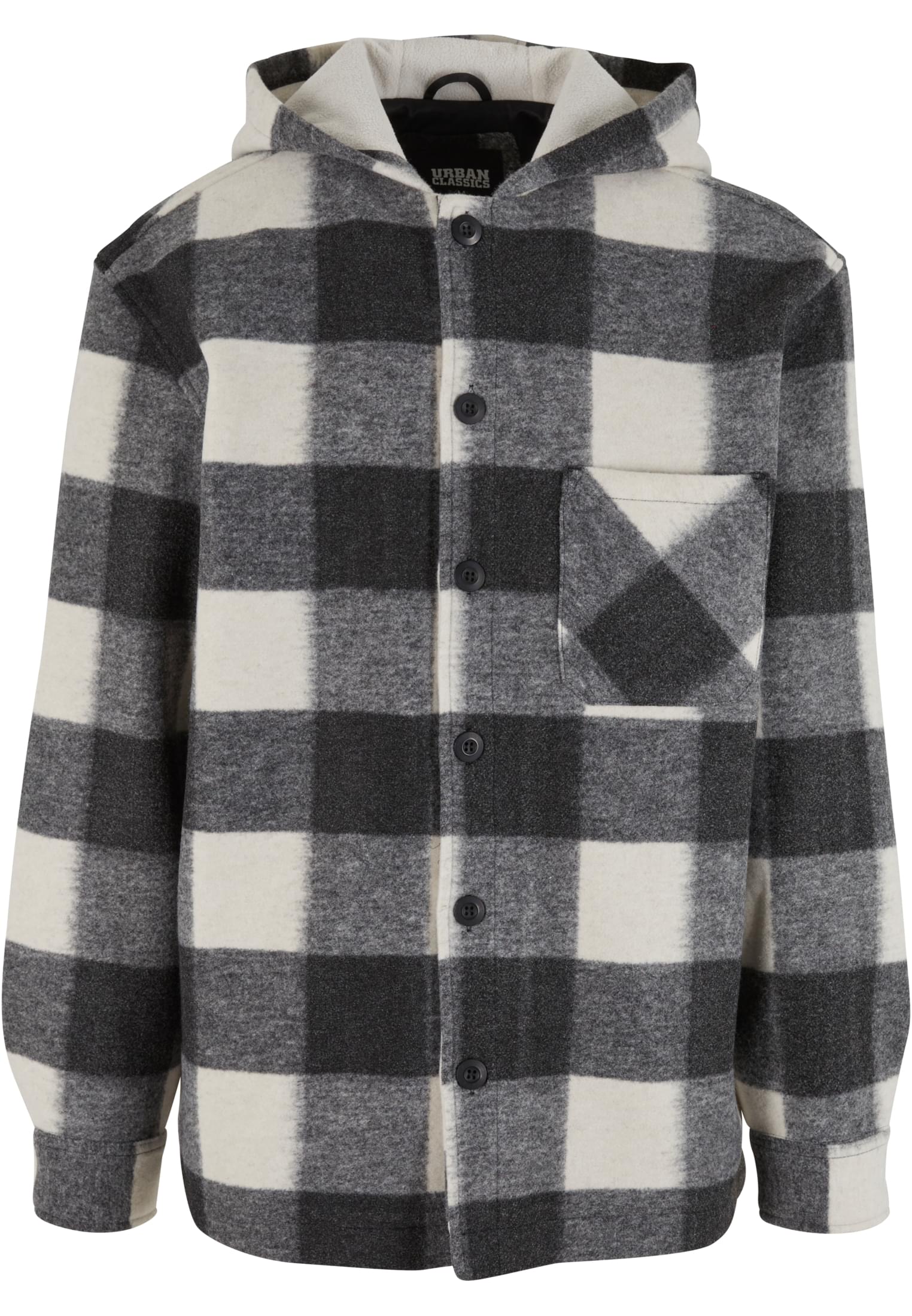 Big Check Jacket With Hood | whitesand/black