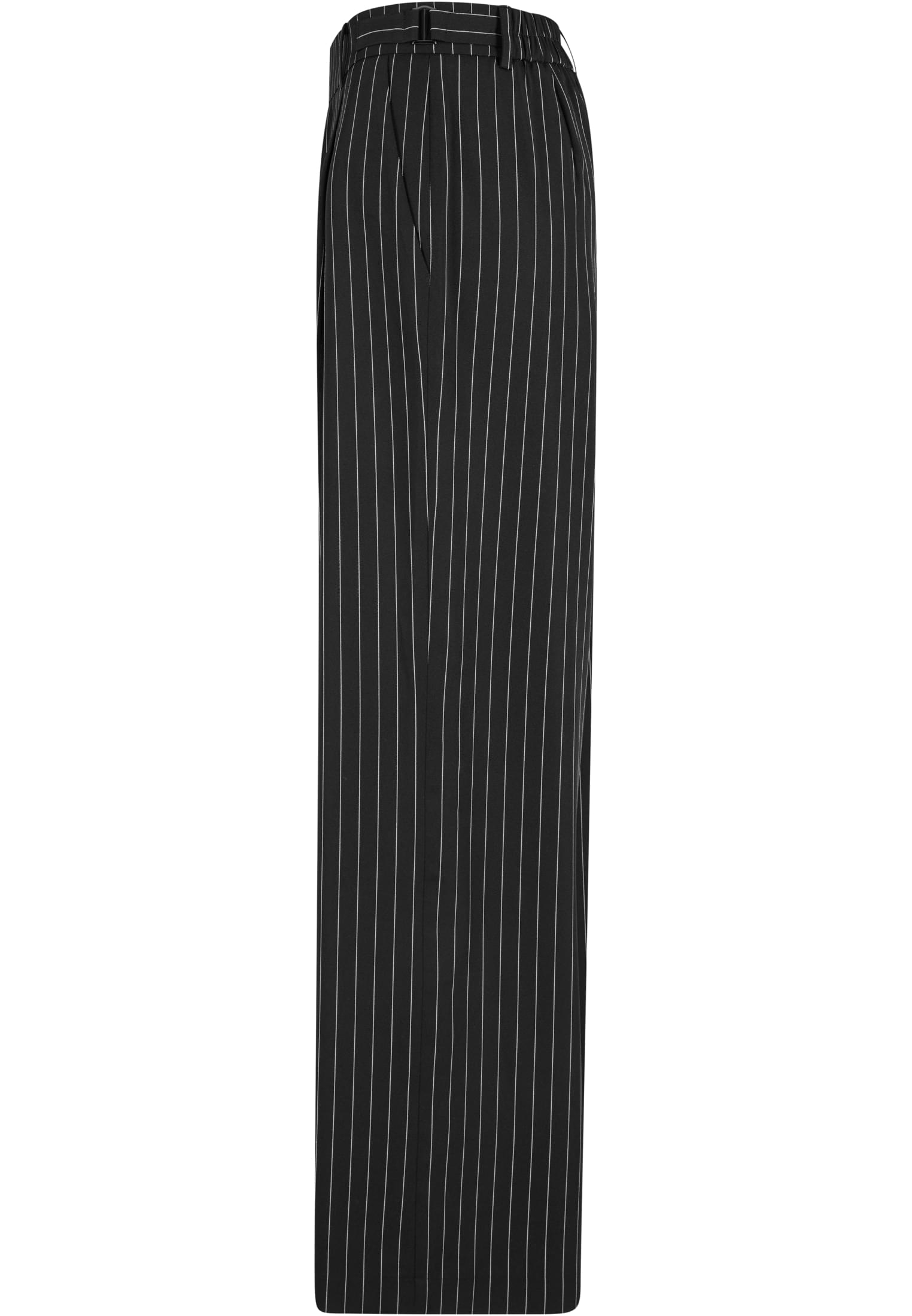 Ladies Pinstripe Wide Leg Trousers | darkgrey/white