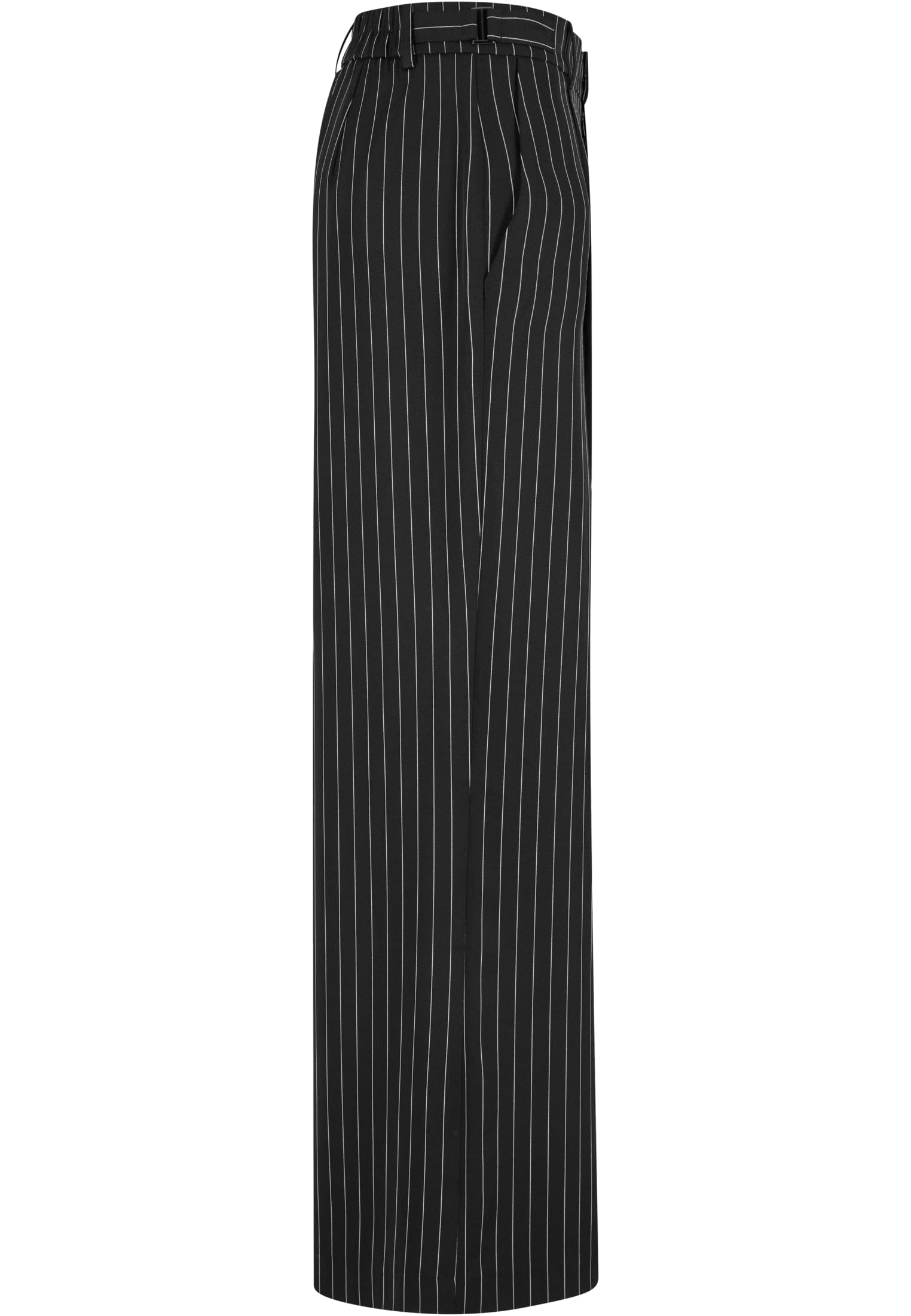 Ladies Pinstripe Wide Leg Trousers | darkgrey/white