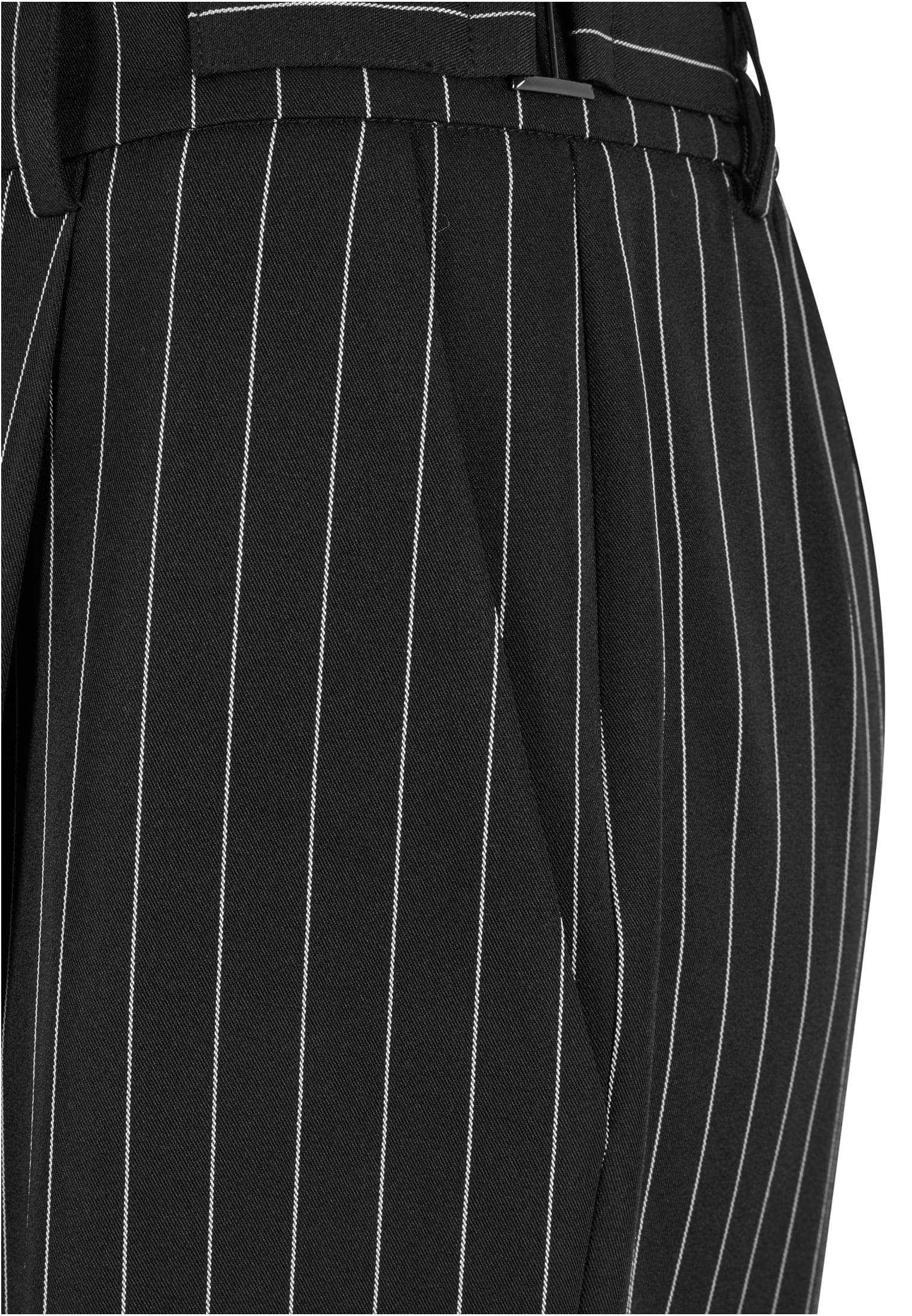 Ladies Pinstripe Wide Leg Trousers | darkgrey/white