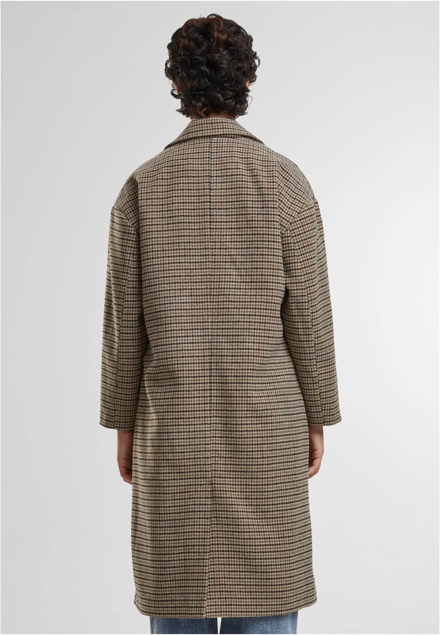 Ladies Oversized Plaid Coat | unionbeige/black