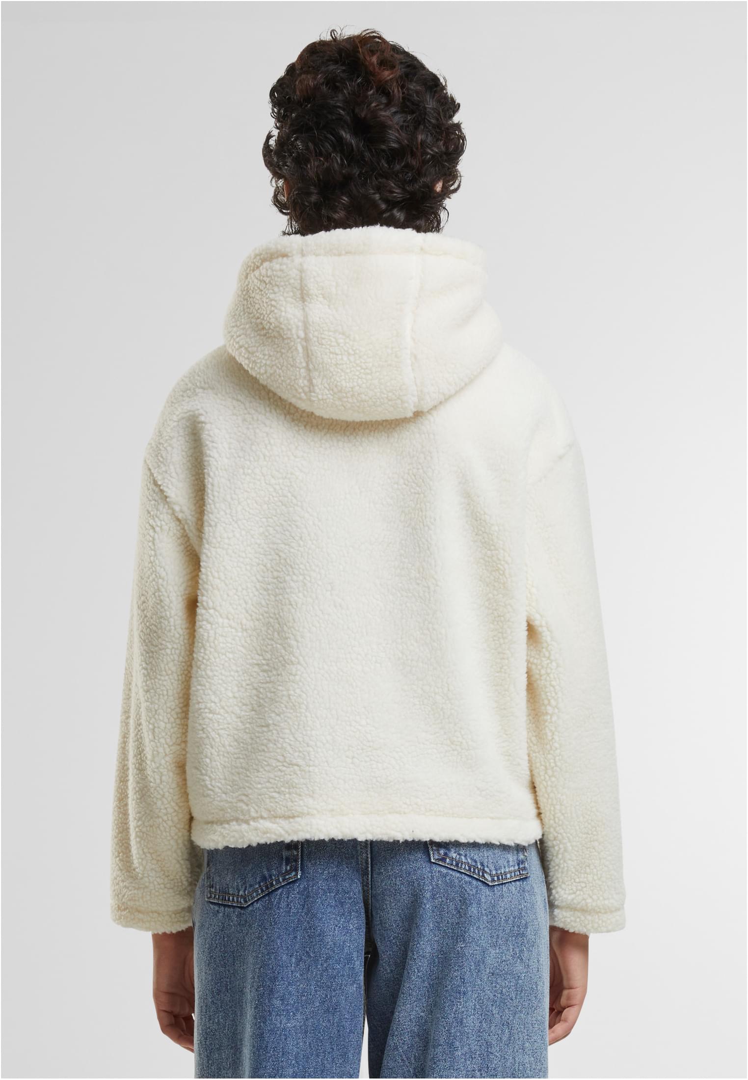 Ladies Short Hooded Sherpa Jacket | whitesand