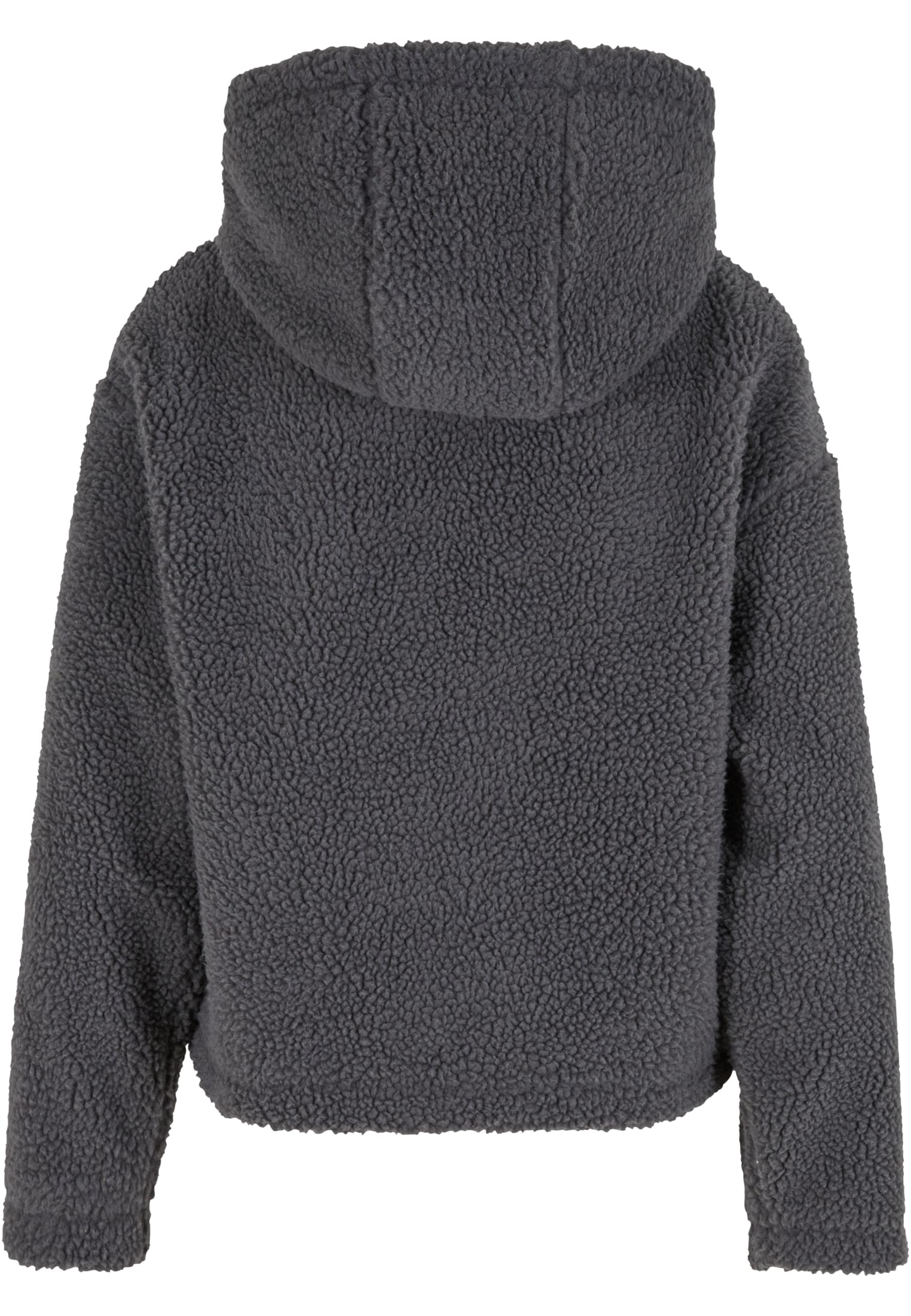 Ladies Short Hooded Sherpa Jacket | cloudgrey