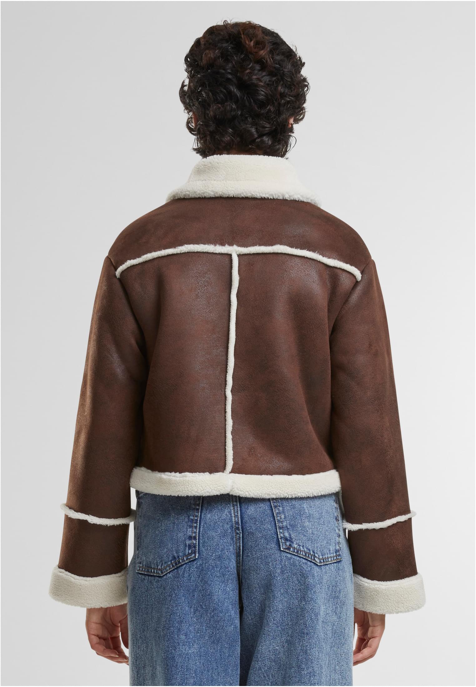 Ladies Shearling Jacket | brown/whitesand