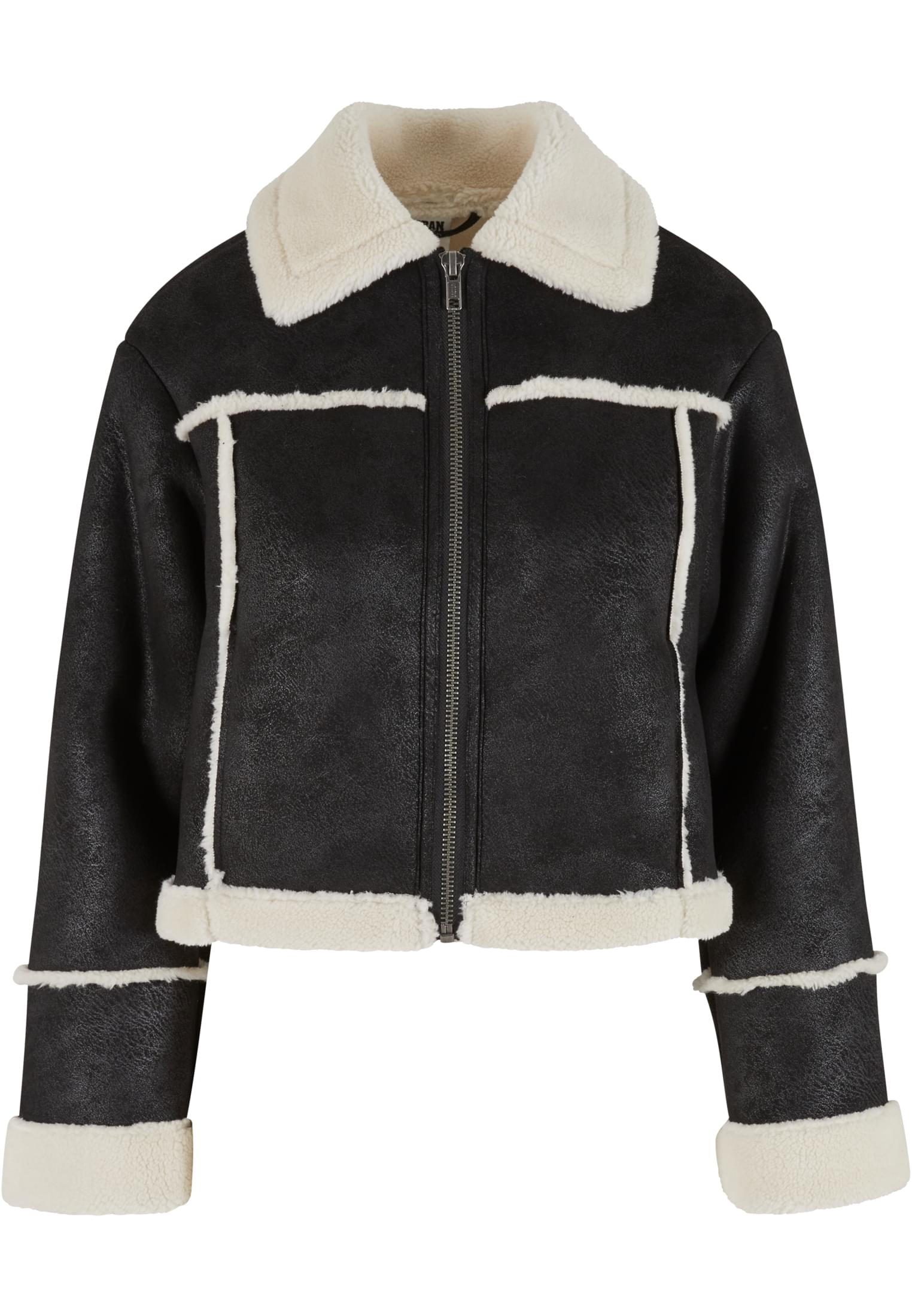 Ladies Shearling Jacket | black/whitesand