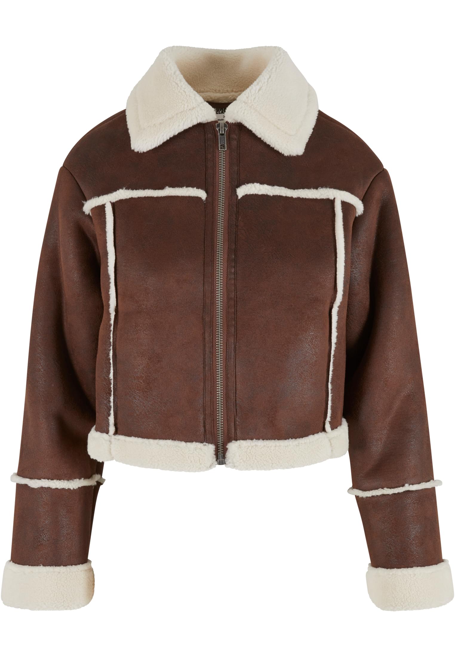 Ladies Shearling Jacket | brown/whitesand