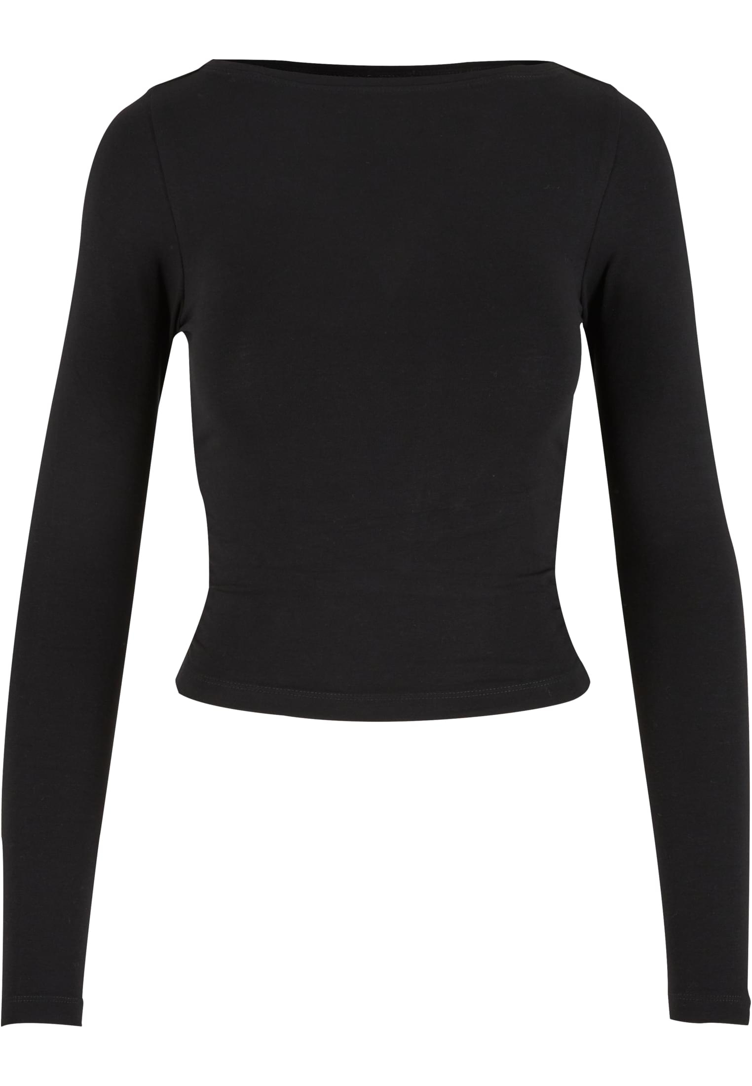 Ladies Ruffled Super Slim Longsleeve 2-Pack | black+white