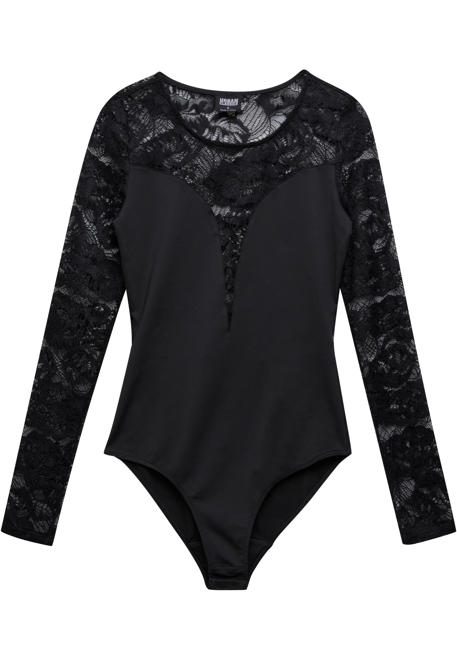 Ladies Round Neck Lace Body | black