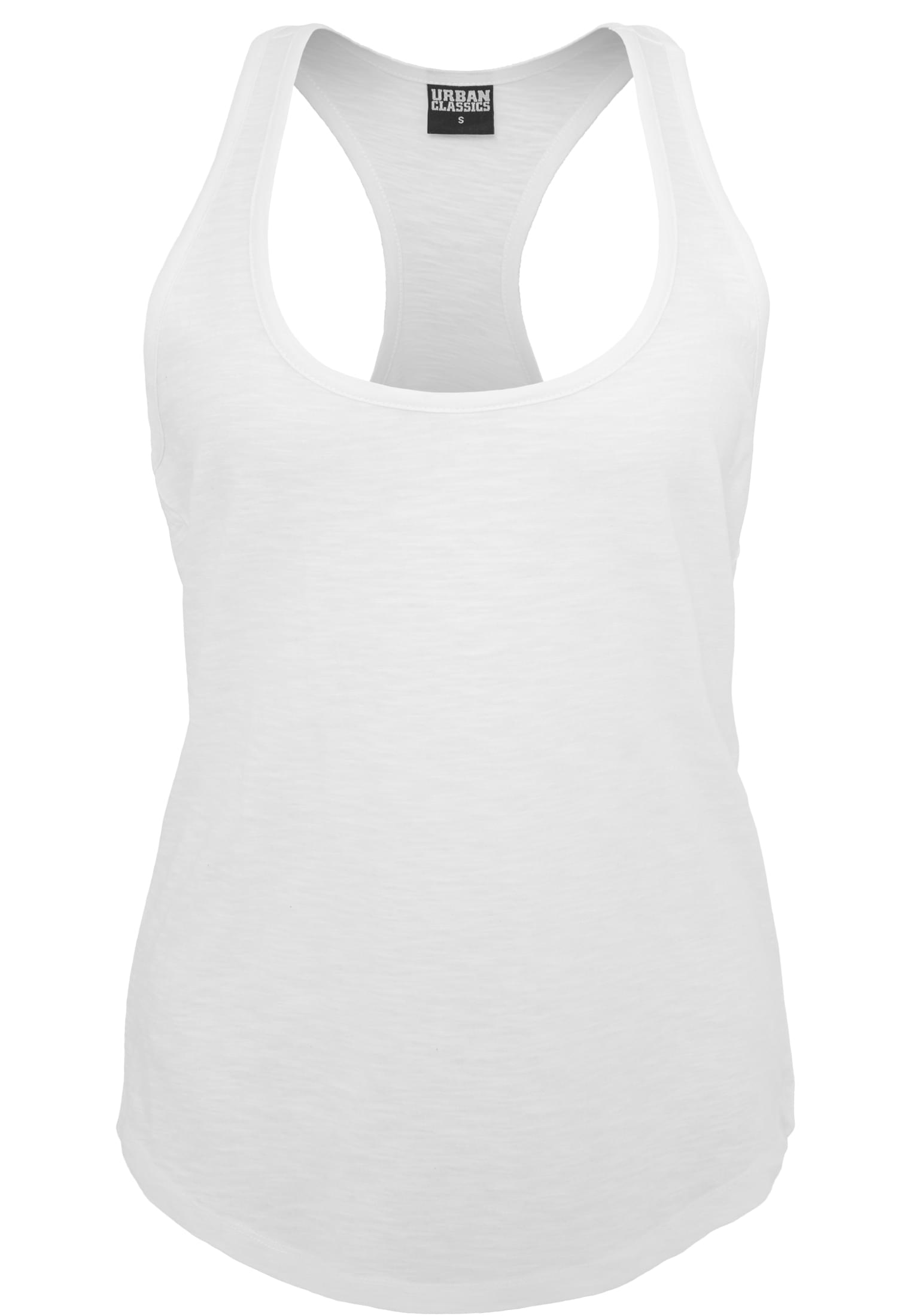 Ladies Rounded Slub Loose Tank | white