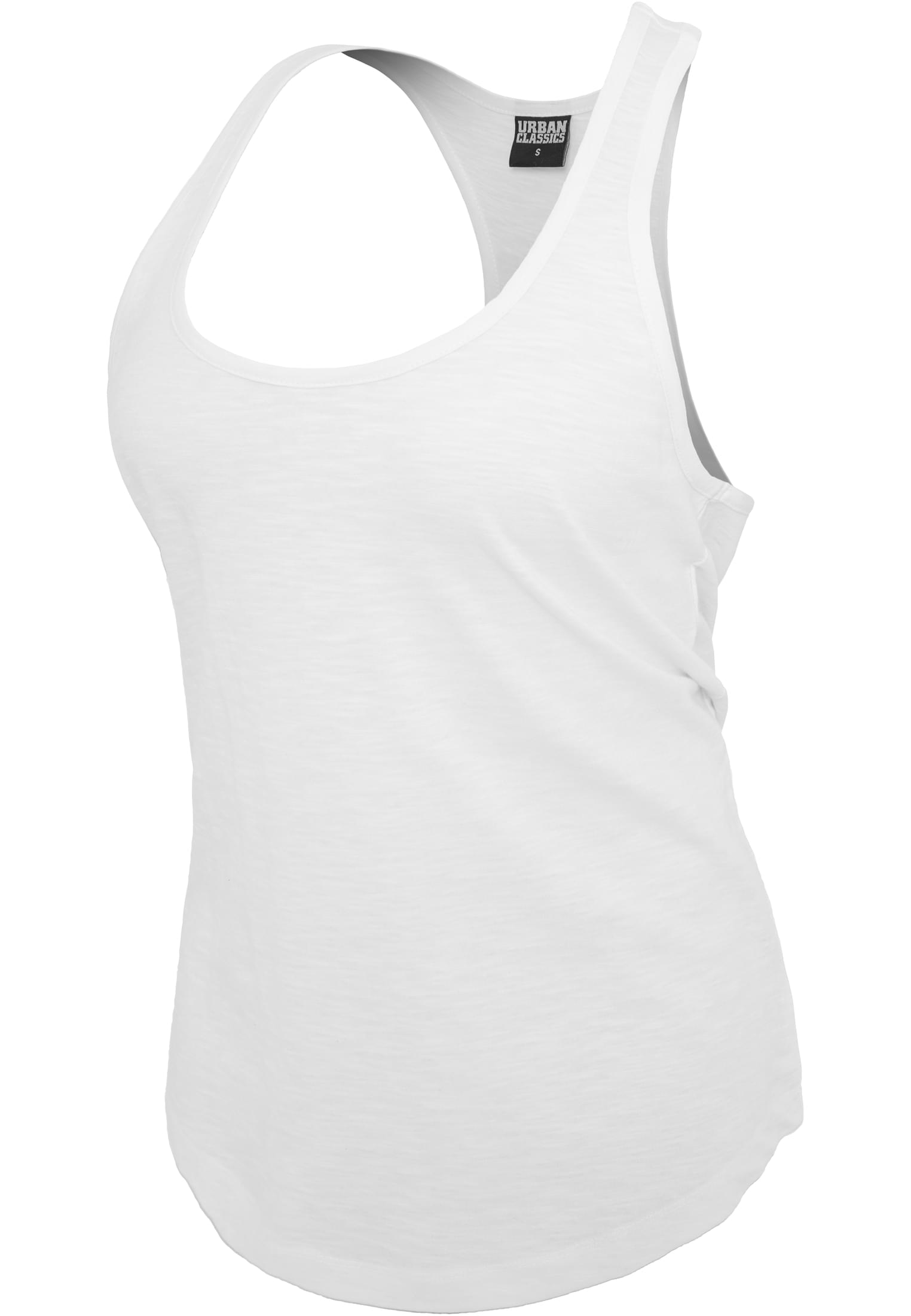 Ladies Rounded Slub Loose Tank | white