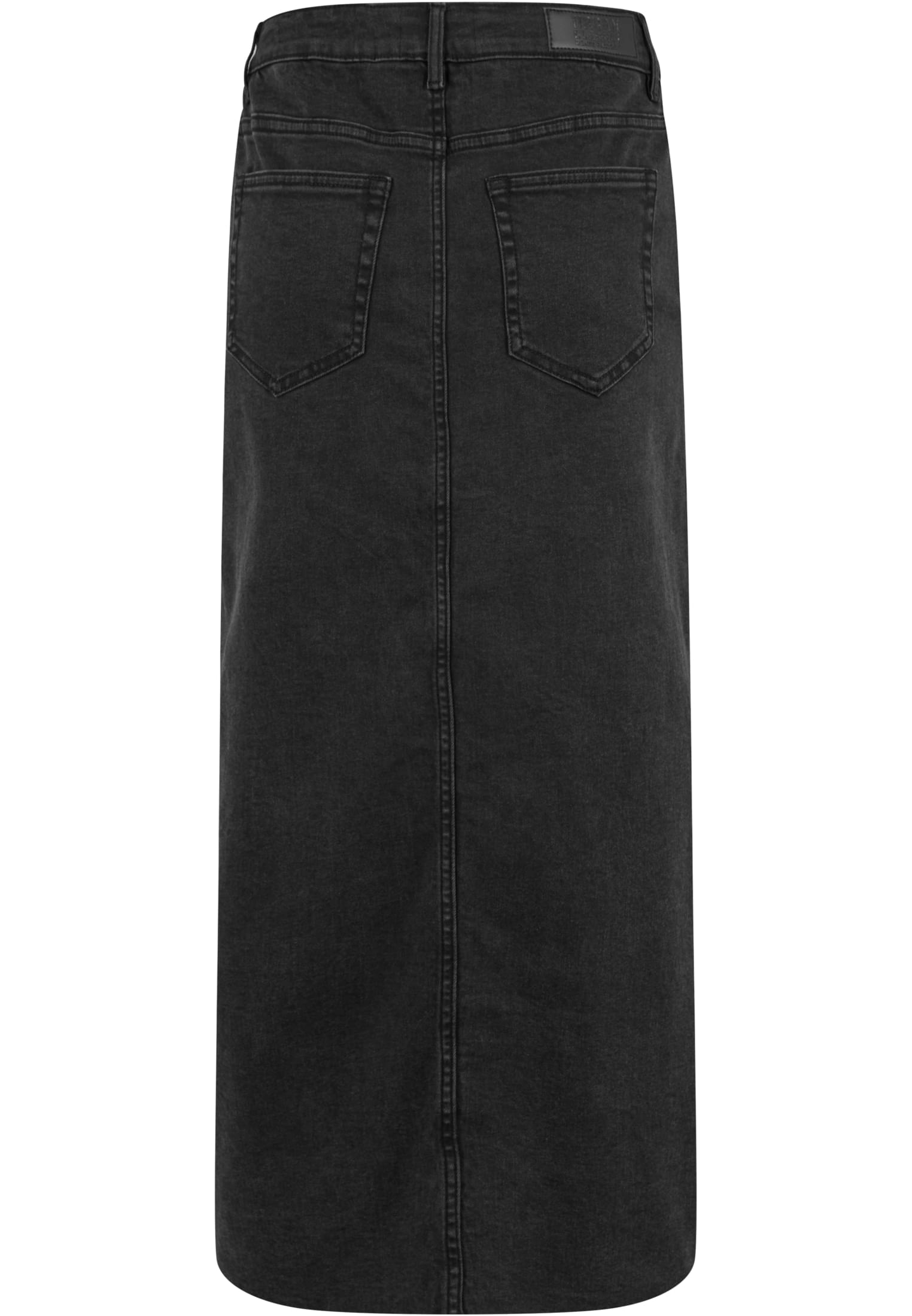 Ladies High Slit Denim Skirt | black washed