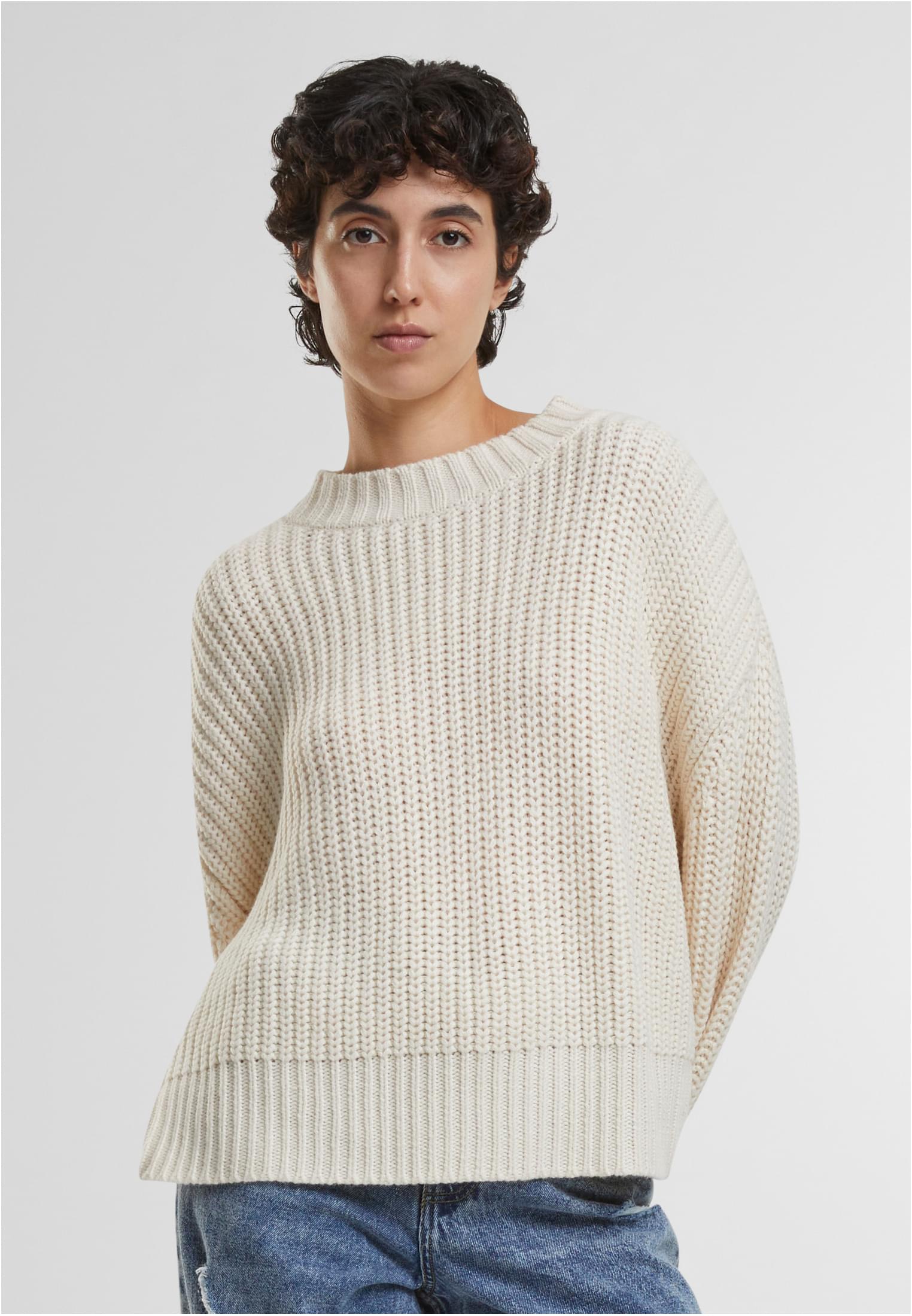 Ladies Wide Basic Oversized Sweater | whitesand