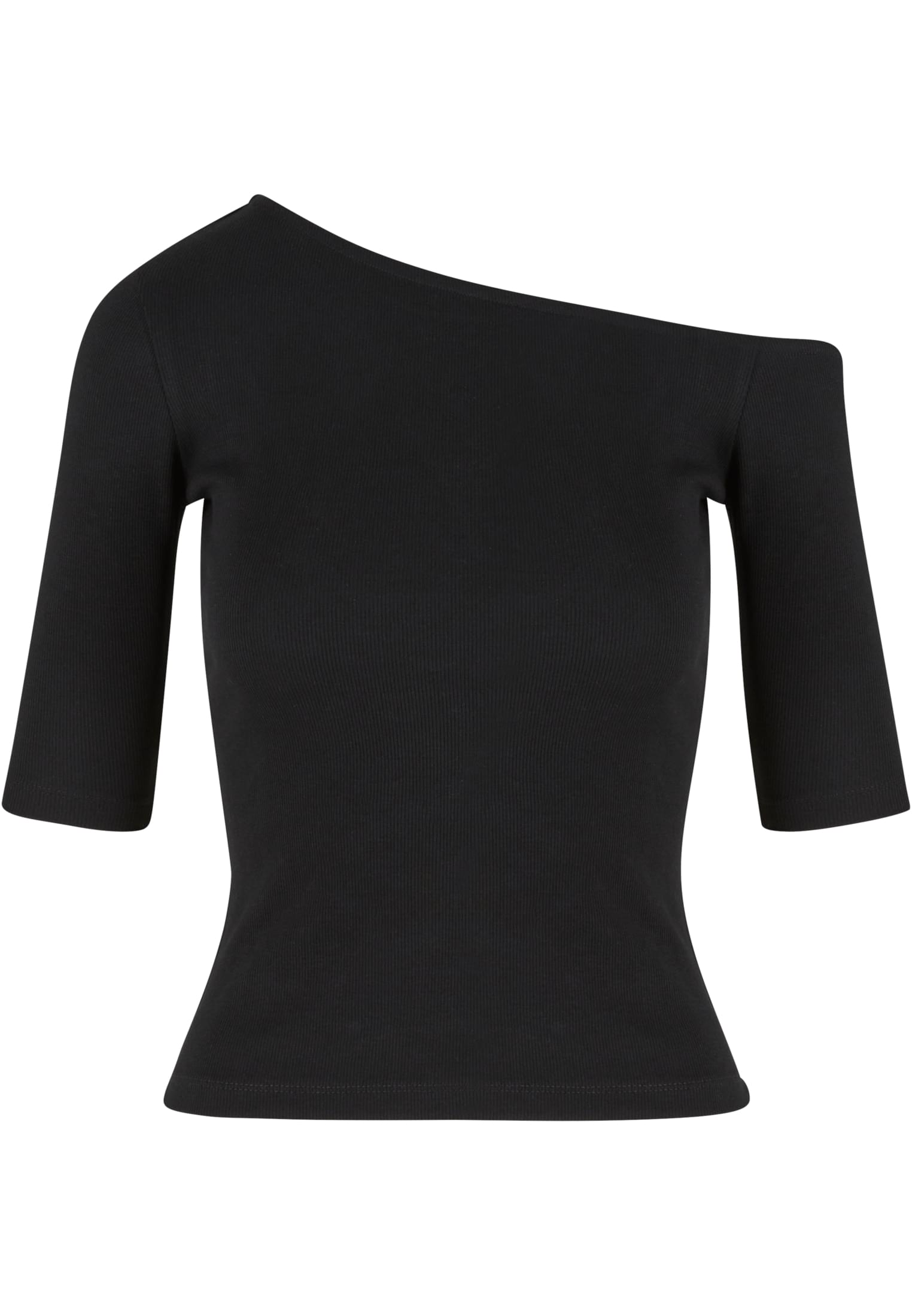 Ladies Organic Asymmetric Rib Tee 2-Pack | black+white