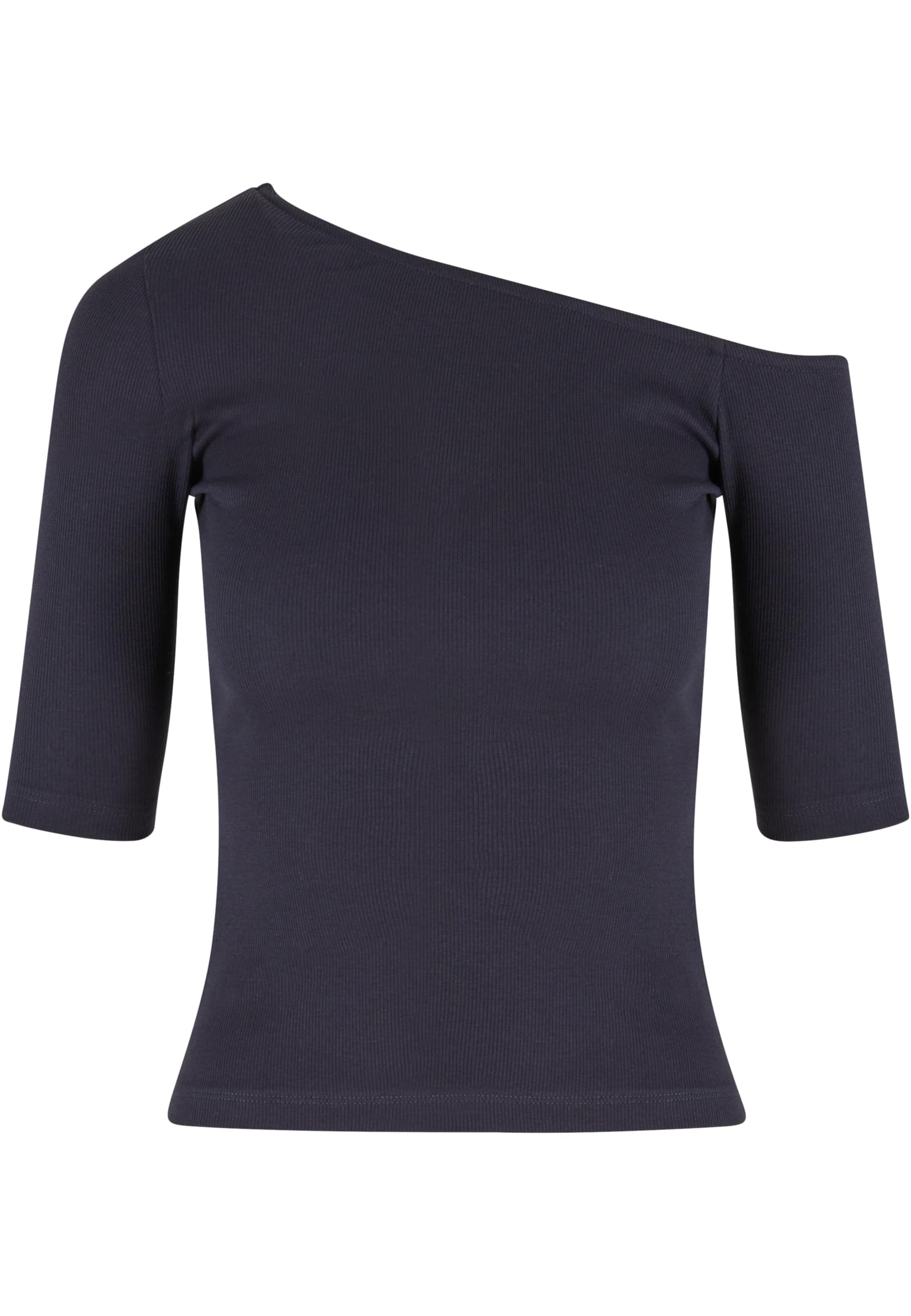 Ladies Organic Asymmetric Rib Tee | navy