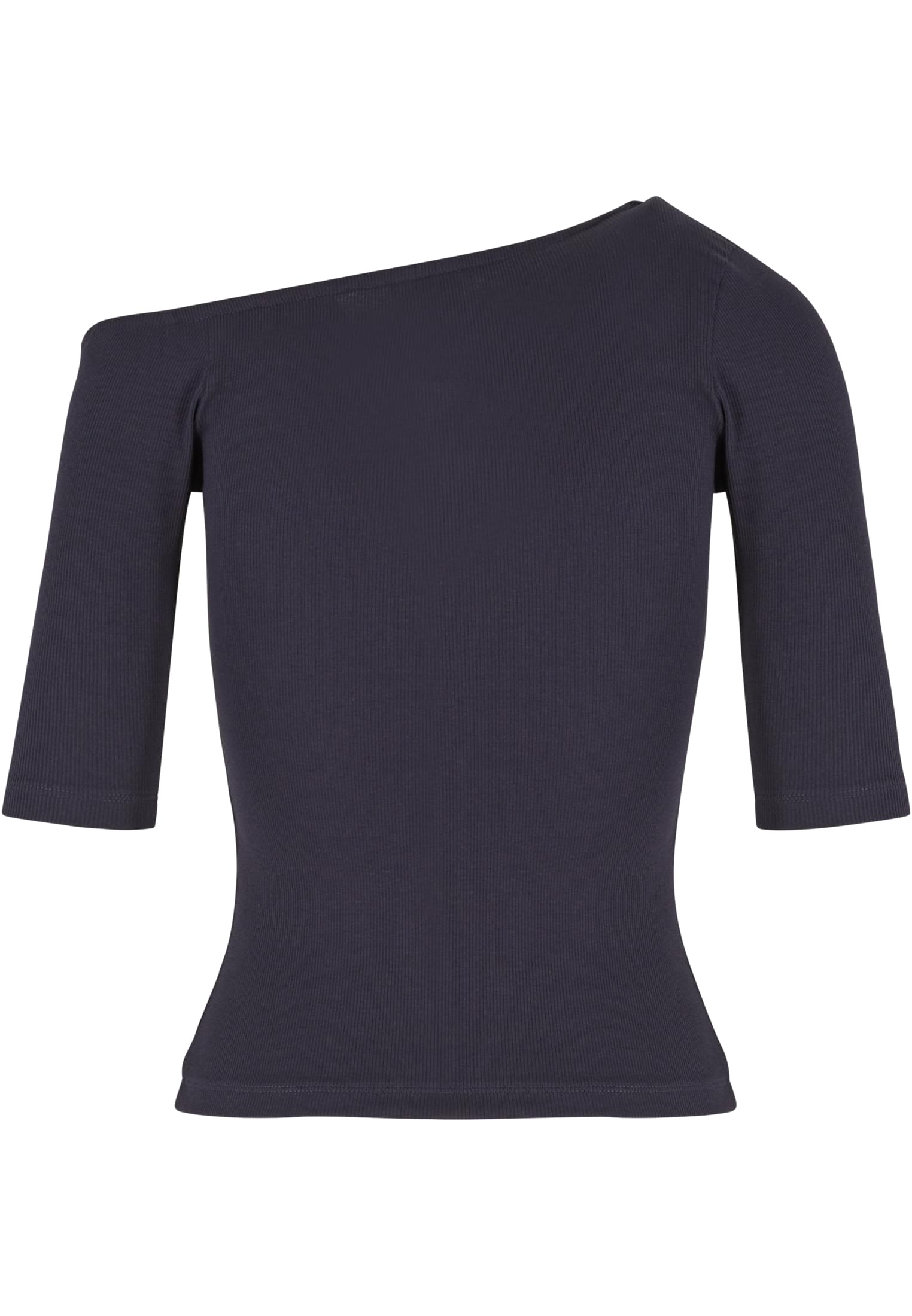 Ladies Organic Asymmetric Rib Tee | navy